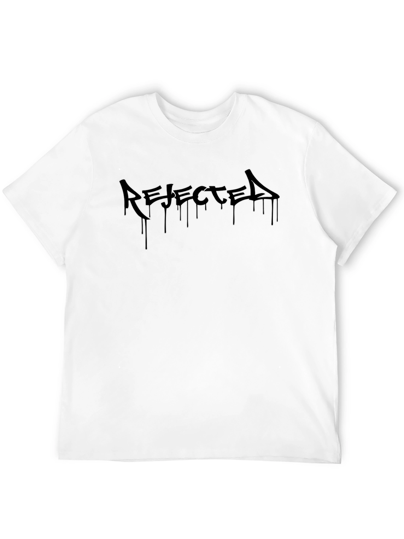 Black Rejected Graphic Tee - Black Cotton T-Shirt view 12
