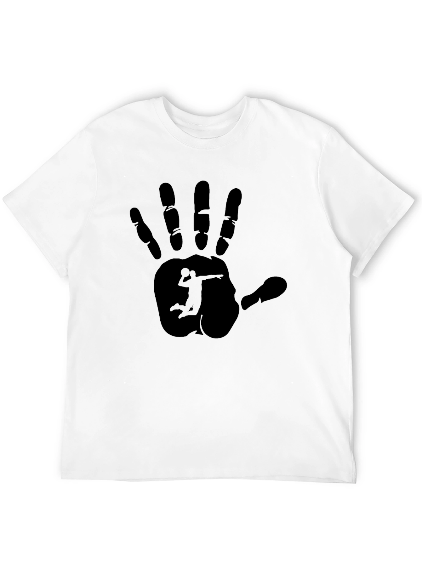 Black Volleyball Handprint Graphic Tee - Black view 12