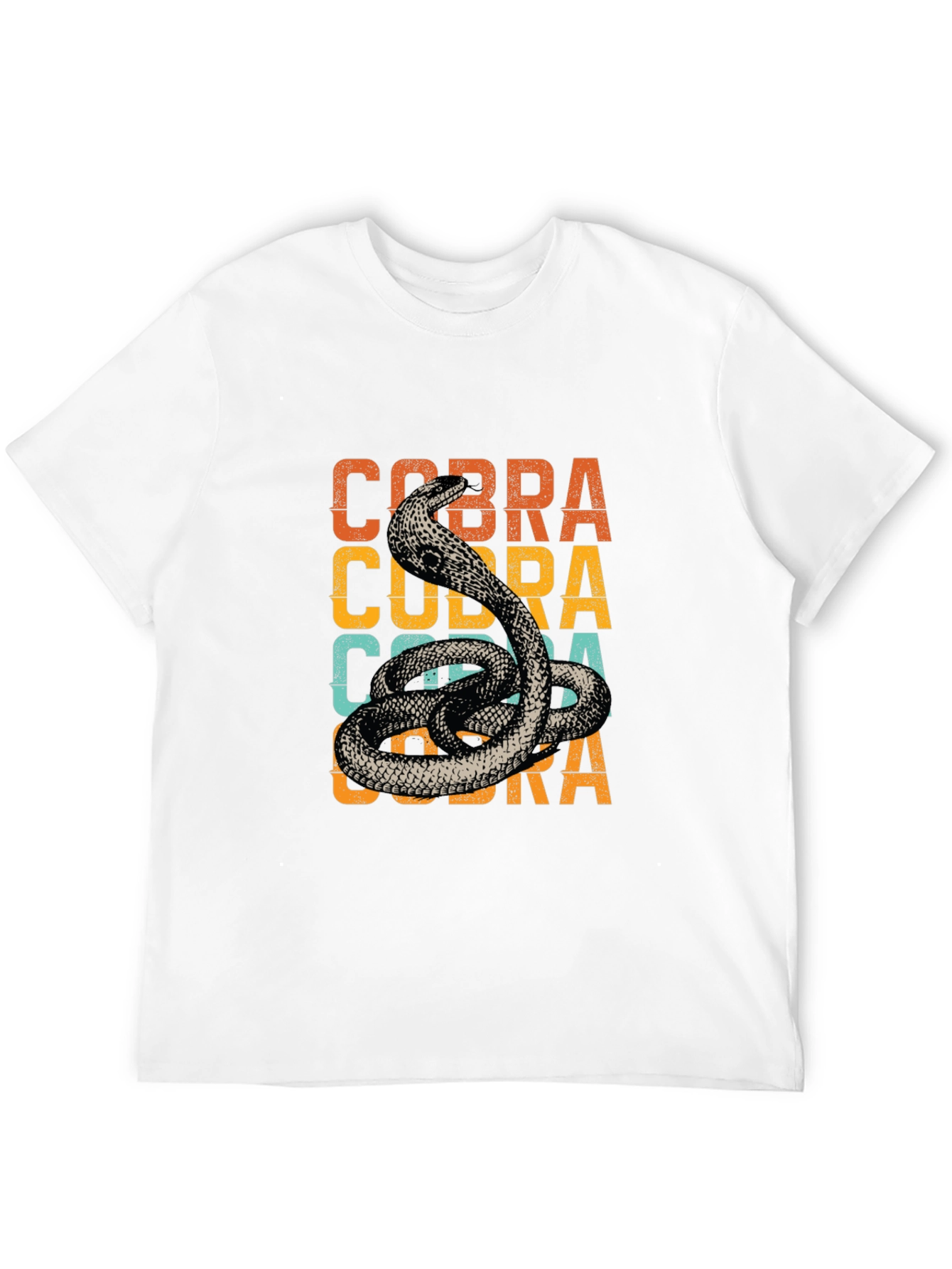 Black Retro Cobra Graphic Tee - Vintage Style Snake T-Shirt view 12