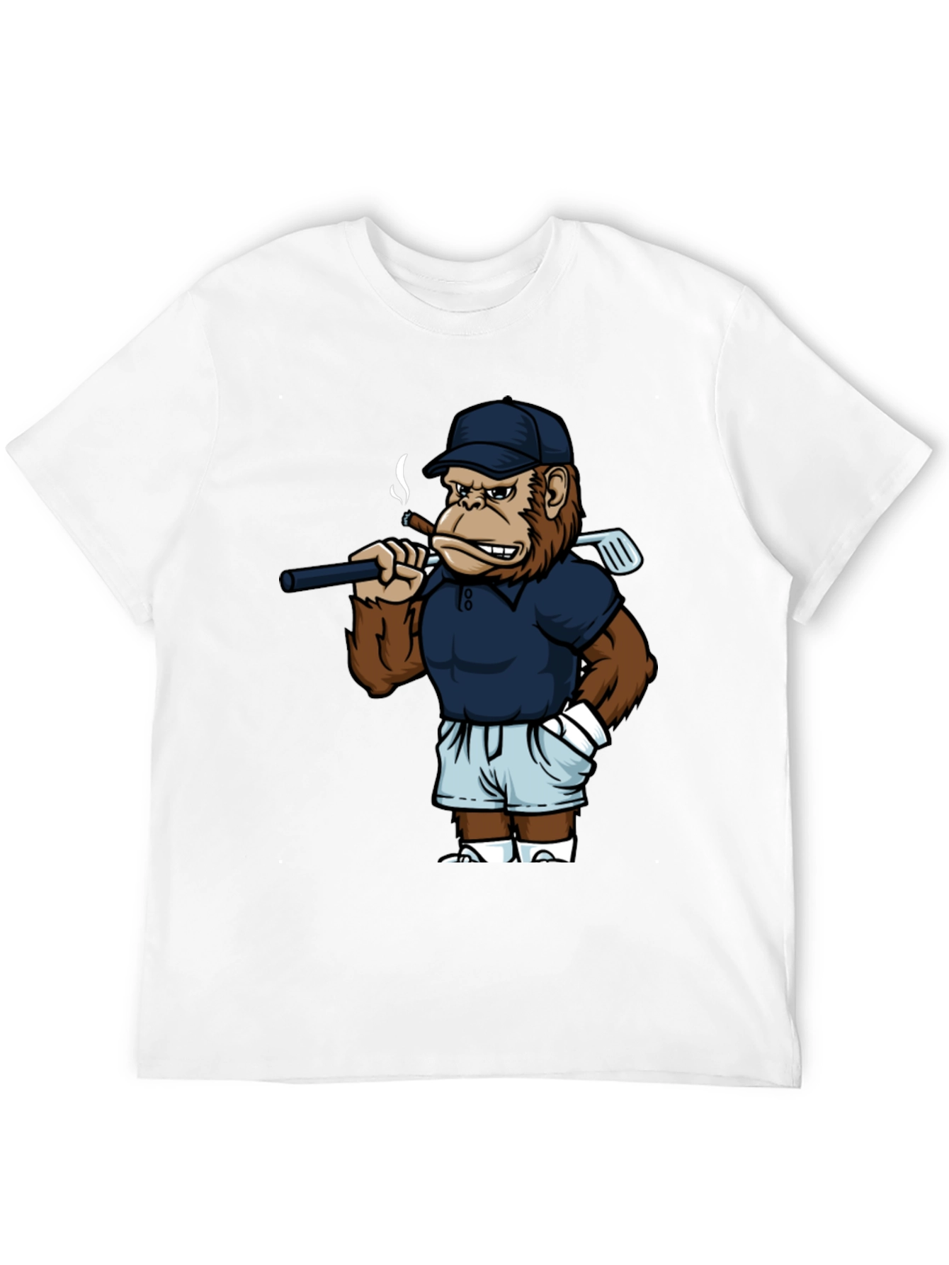 Black Cool Monkey Golfer Graphic Tee - Black view 12