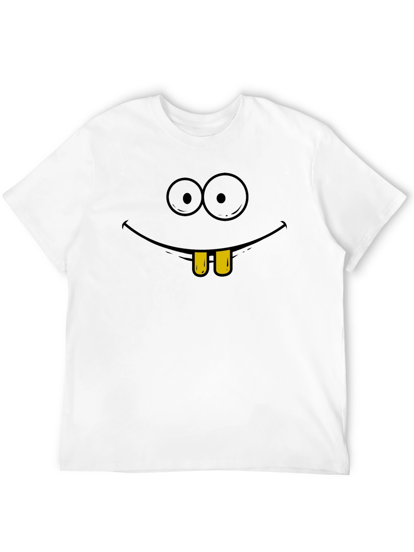Black Funny Cartoon Face Graphic T-Shirt view 12