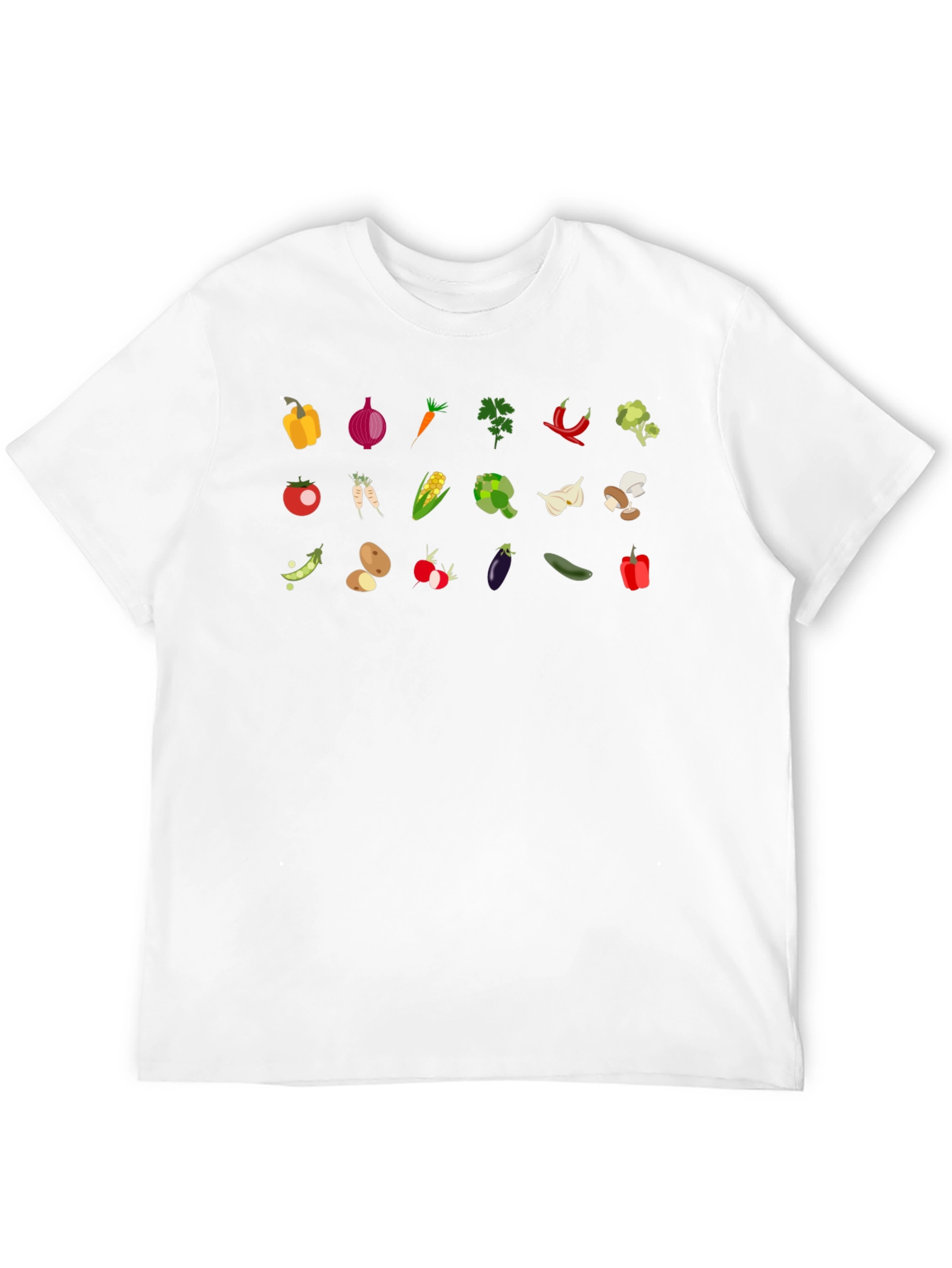 Black Vegetable Pattern T-Shirt | Stylish & Unique Design view 12