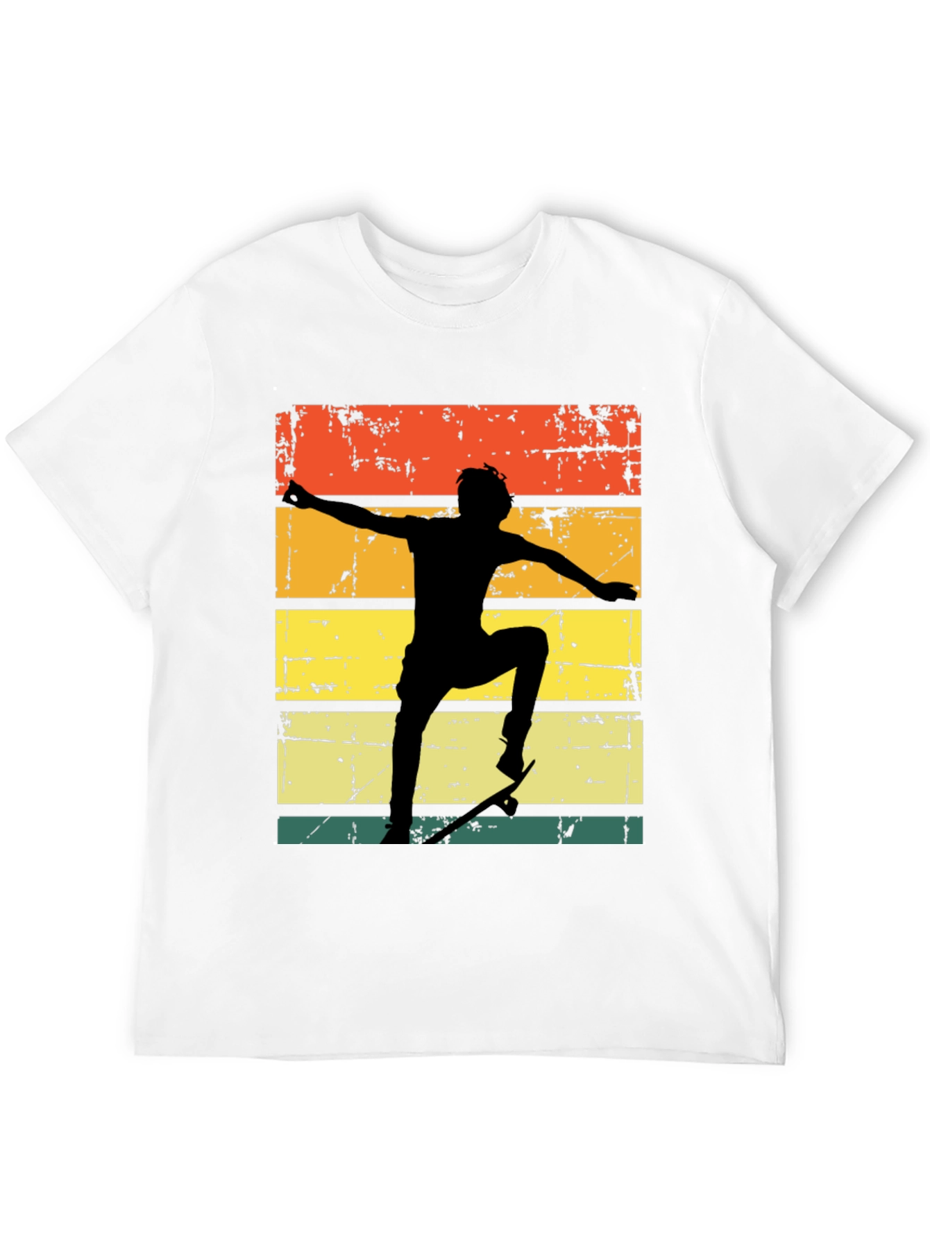 Black Retro Skateboarder Graphic T-Shirt view 12