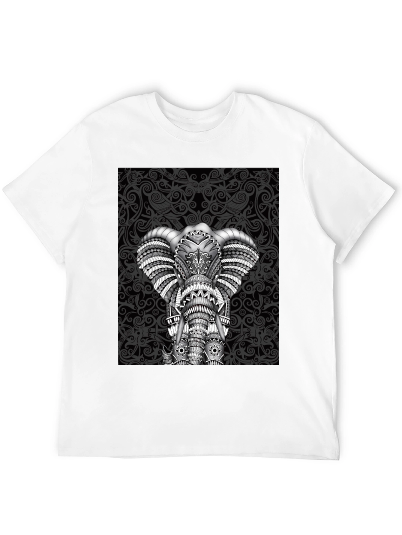 Black Elephant Graphic Tee - Black Crew Neck Shirt view 12