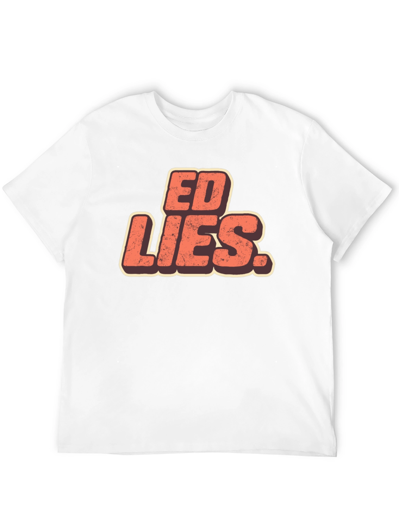 Black Ed Lies T-Shirt - Retro Design Black Tee view 12