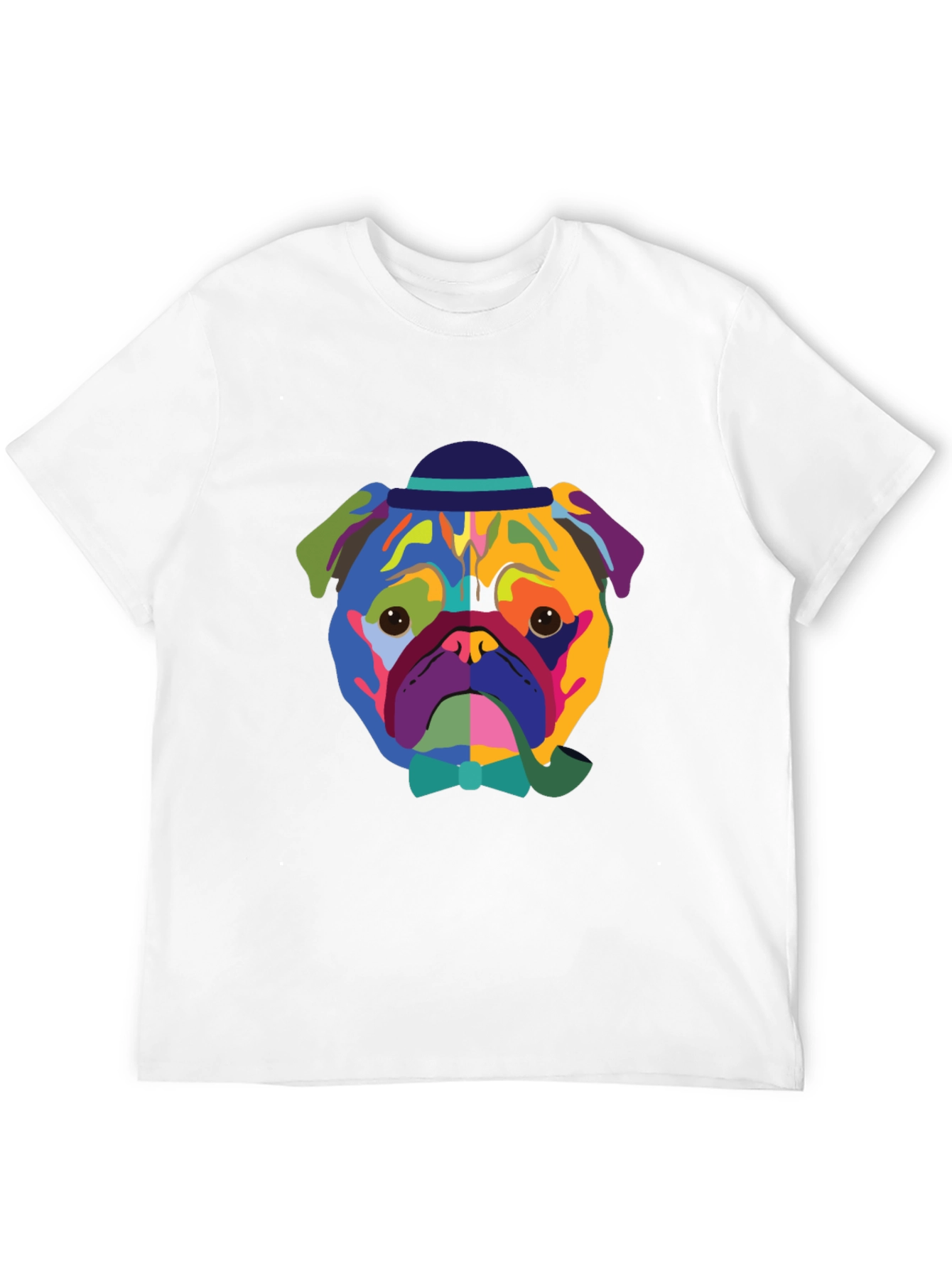 Black Colorful Dog Graphic Tee - Modern Art Style view 12