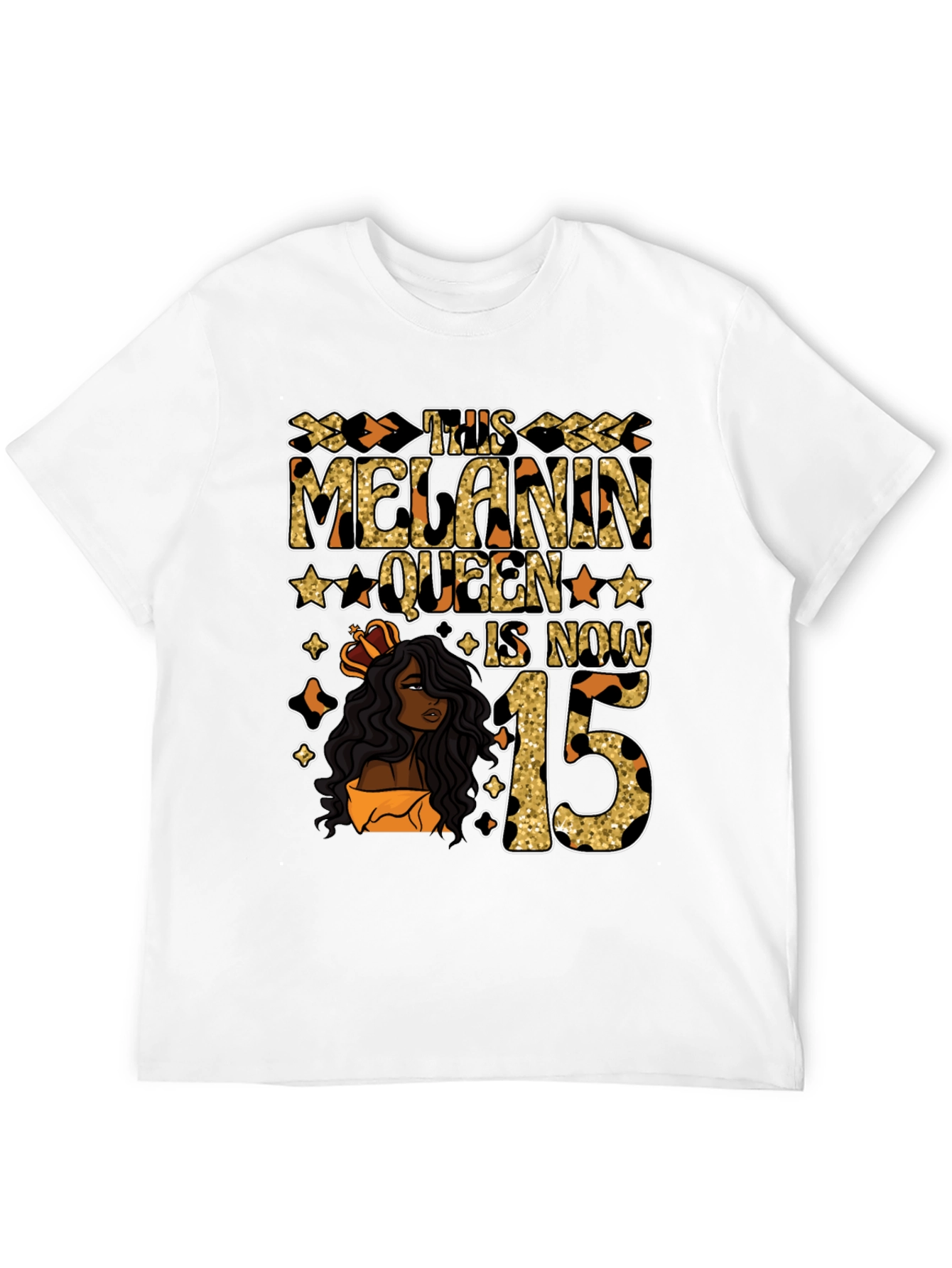 Melanin Queen 15th Birthday T-Shirt - 12