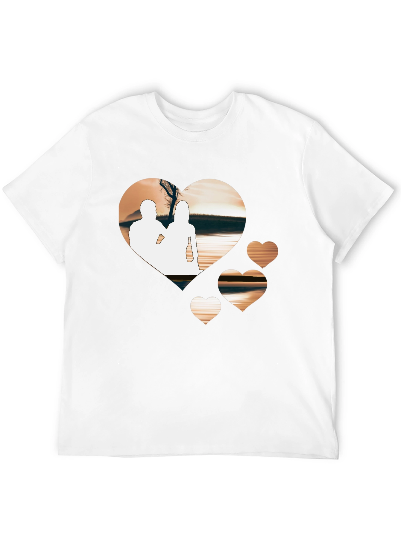 Black Romantic Hearts Graphic T-Shirt - Black view 12