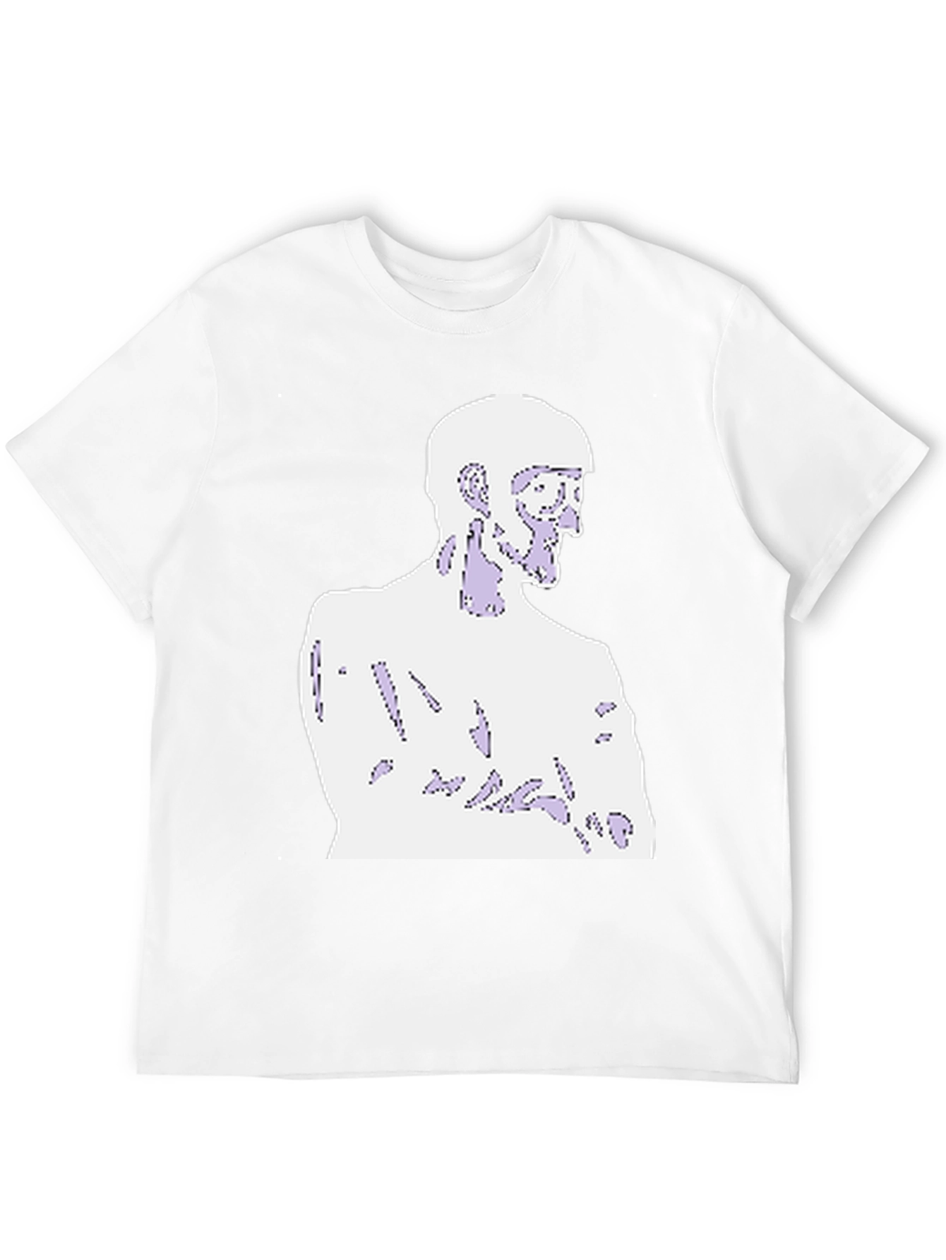 Black Abstract Figure Graphic Tee - Black Cotton Blend view 12