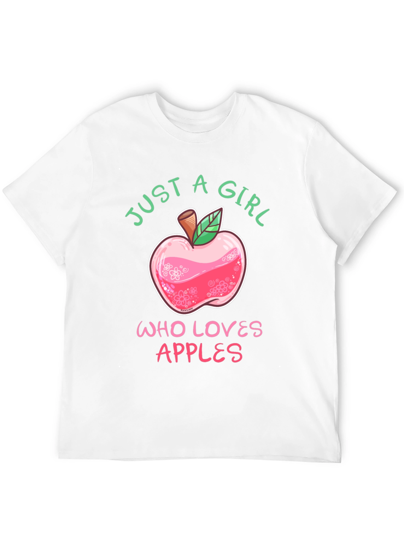 Black Just A Girl Who Loves Apples T-Shirt view 12