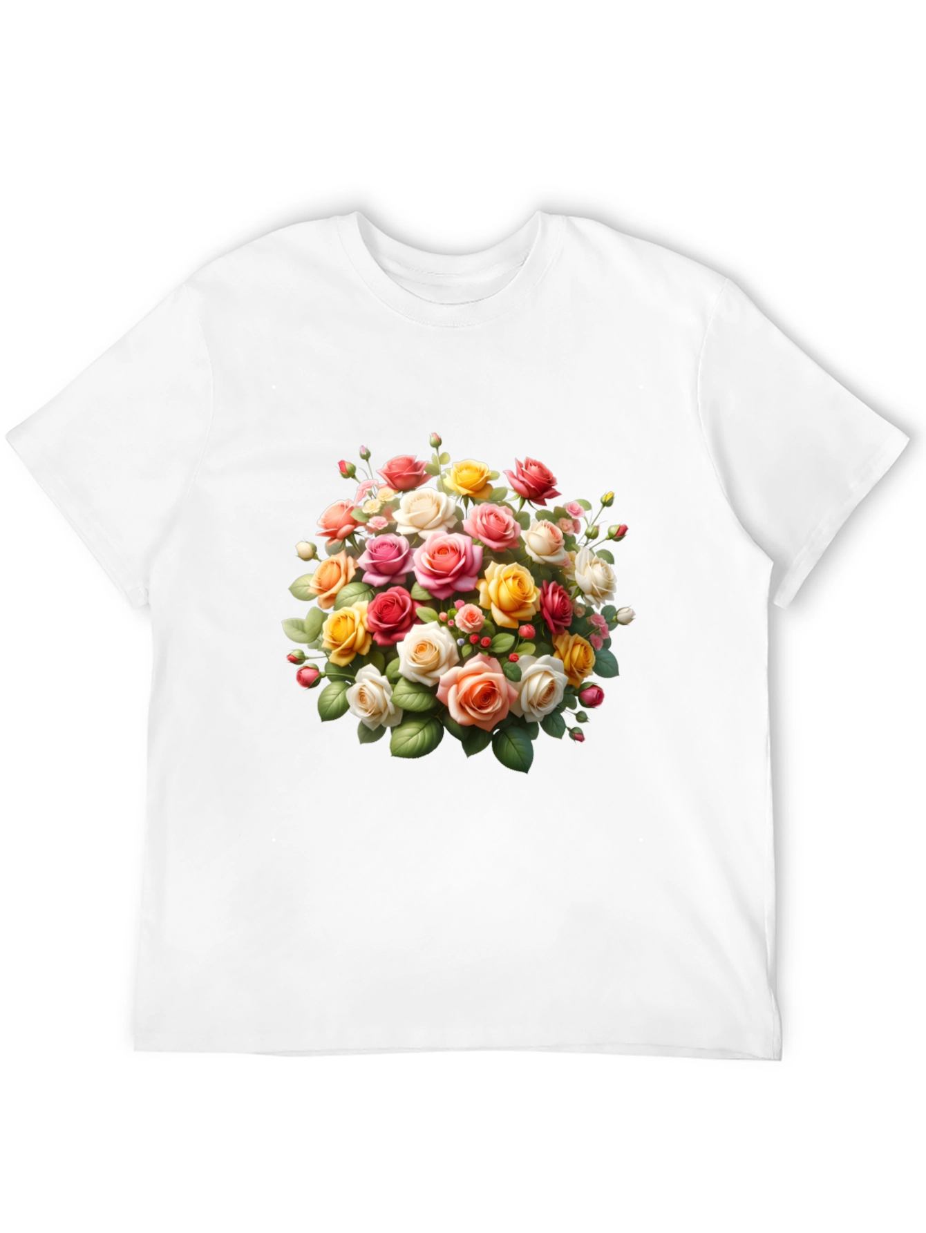 Black Floral Roses Graphic Black T-Shirt view 12