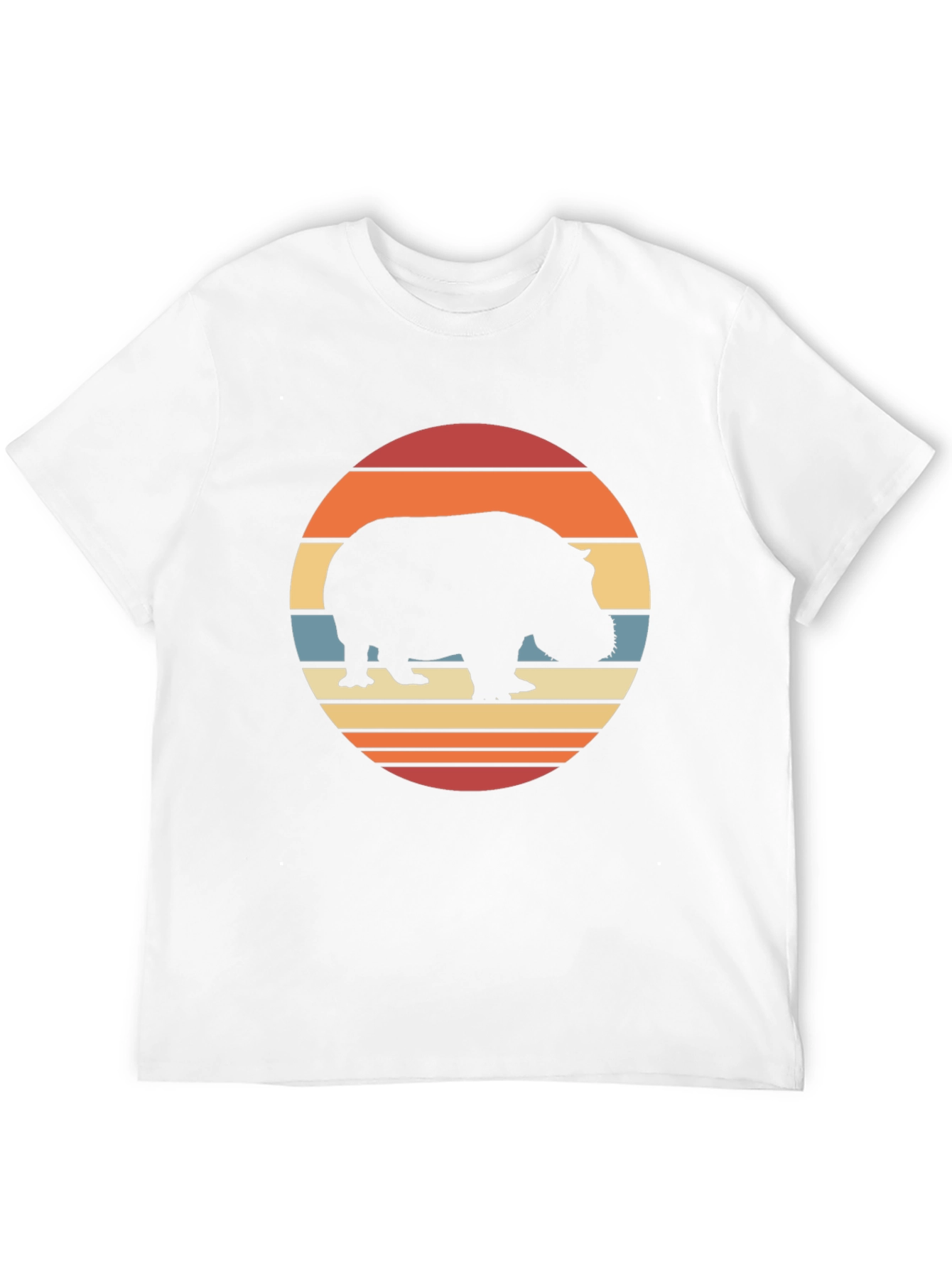 Black Retro Hippo Sunset T-Shirt - Black view 12