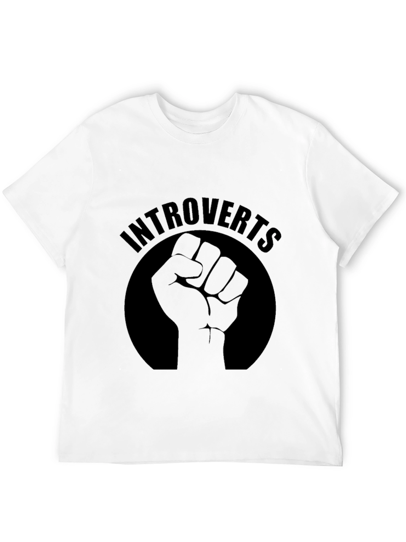 Black Introverts Fist Graphic Black T-Shirt view 12