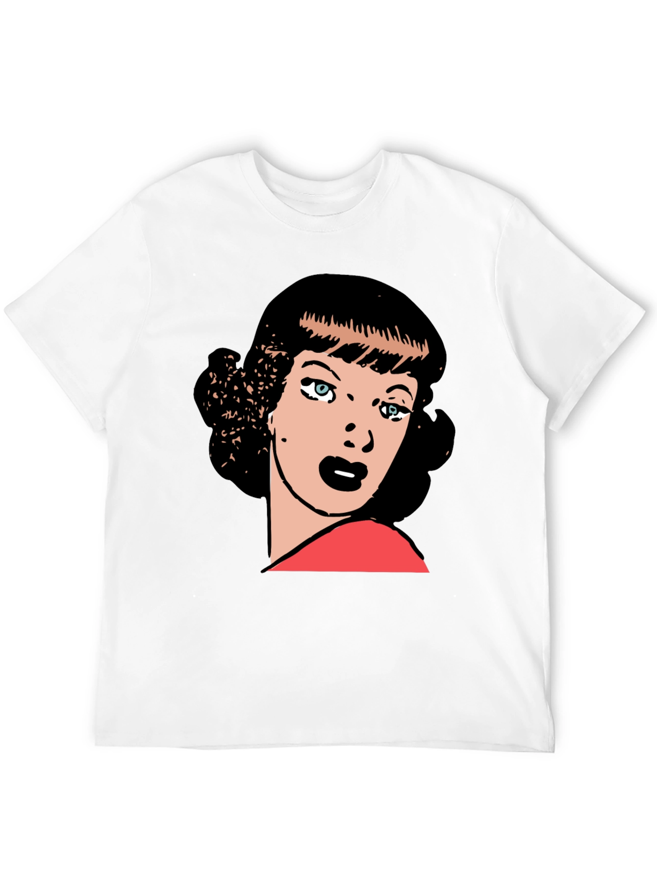 Black Retro Cartoon Woman Graphic T-Shirt view 12