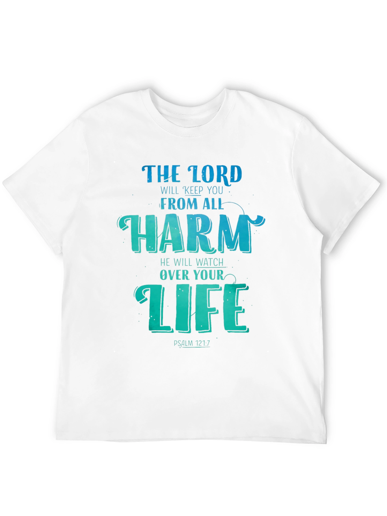 Black Faith-Based T-Shirt - Psalm 121:7 Graphic Tee view 12