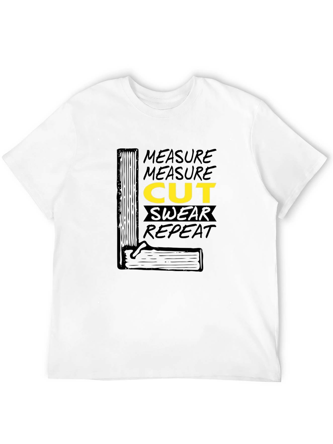 Black Measure Cut Swear Repeat Graphic T-Shirt view 12