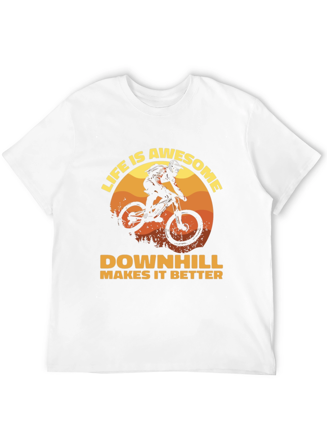 Black Life is Awesome Downhill Bike Graphic T-Shirt view 12