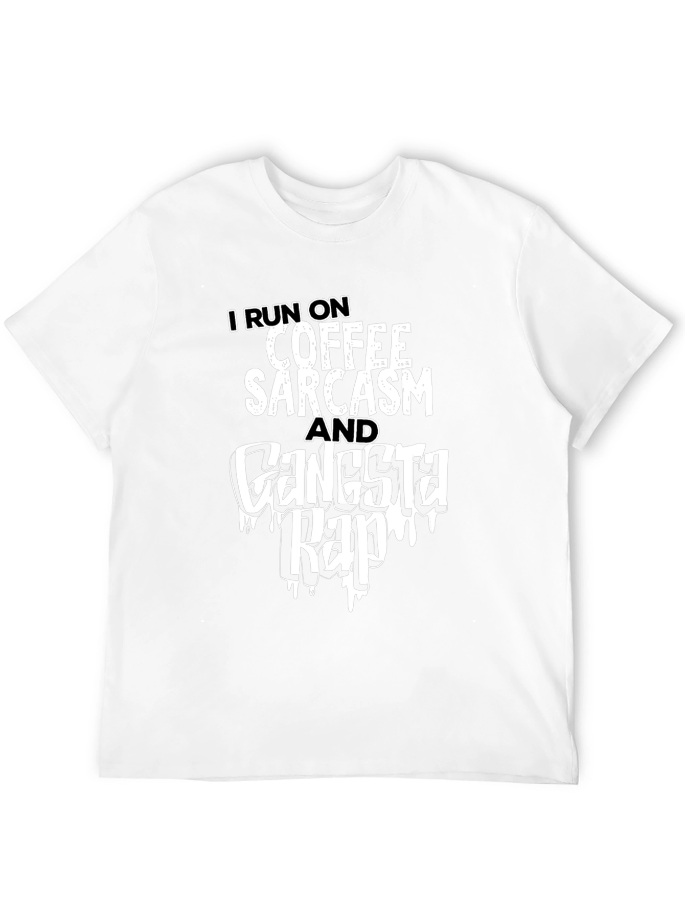 Black Coffee Sarcasm Gangsta Rap T-Shirt - Black view 12