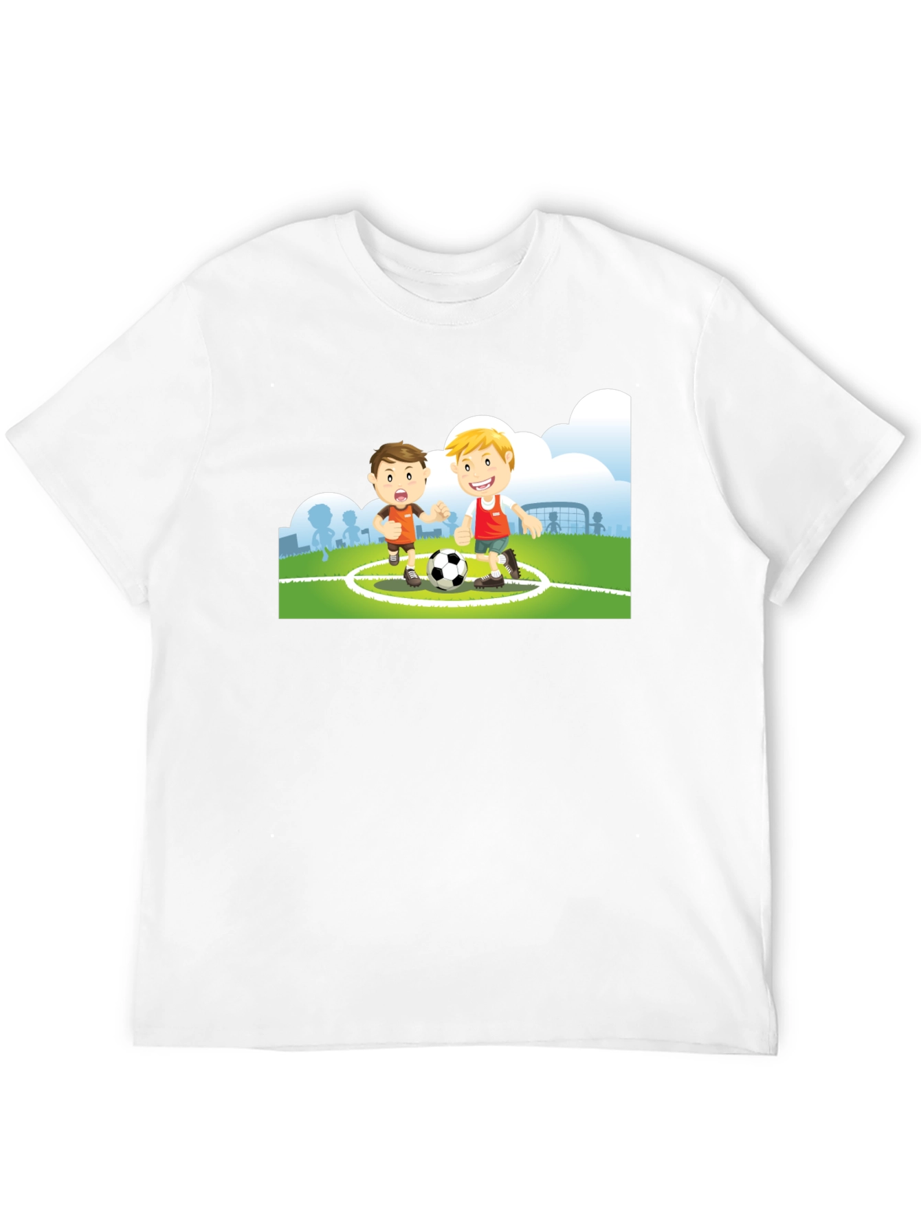Black Cartoon Soccer Player Black T-Shirt view 12