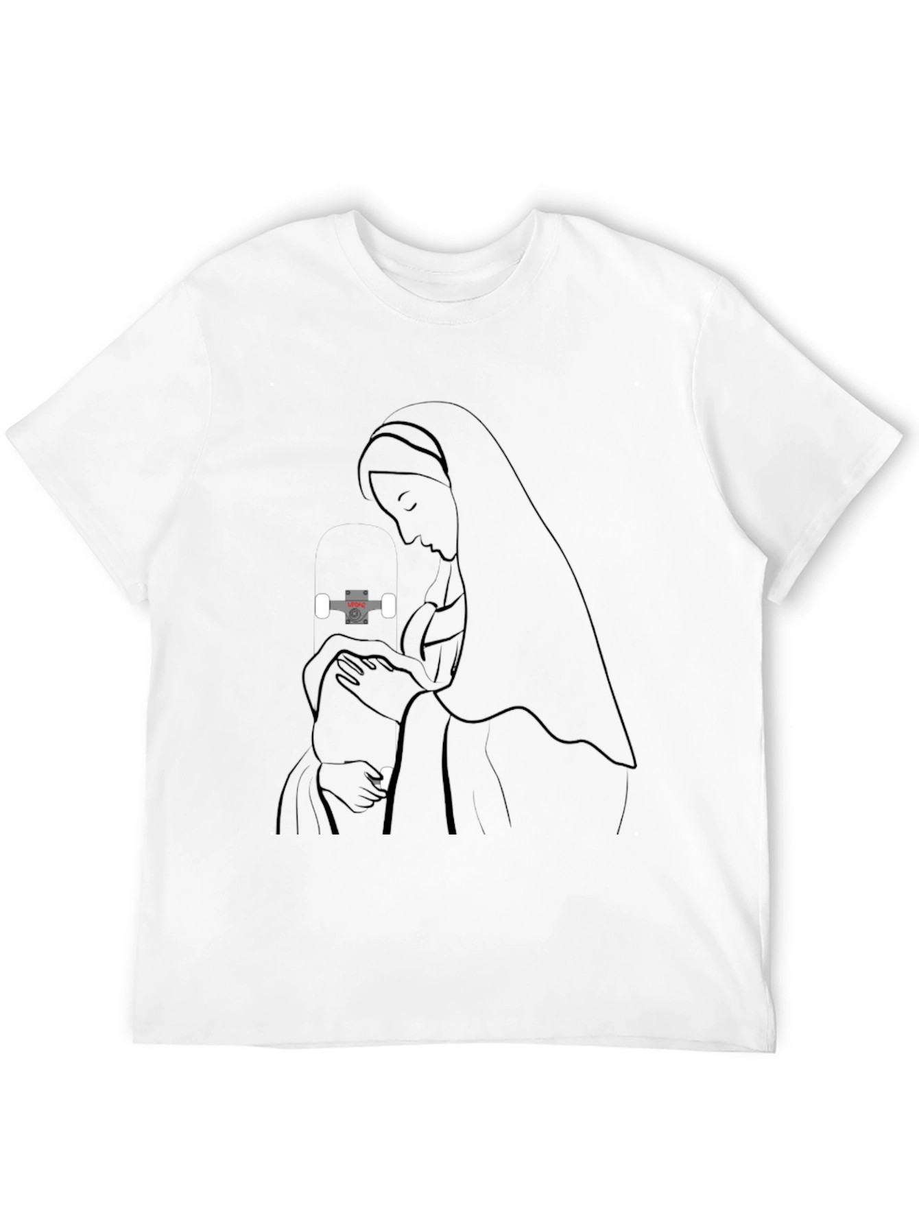 Black Virgin Mary & Baby T-Shirt - Unique Graphic Tee view 12