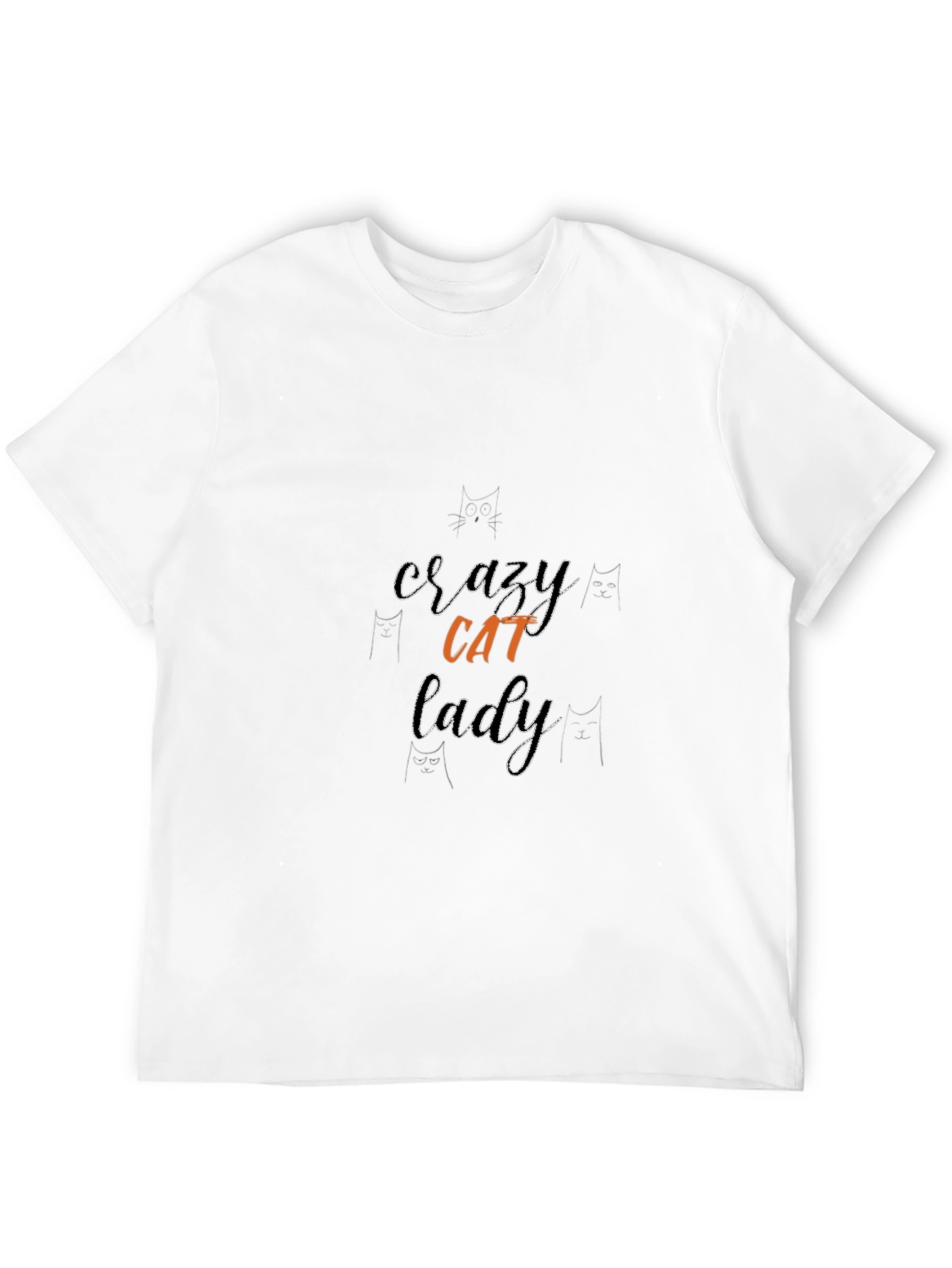 Black Crazy Cat Lady Graphic Tee - Black view 12