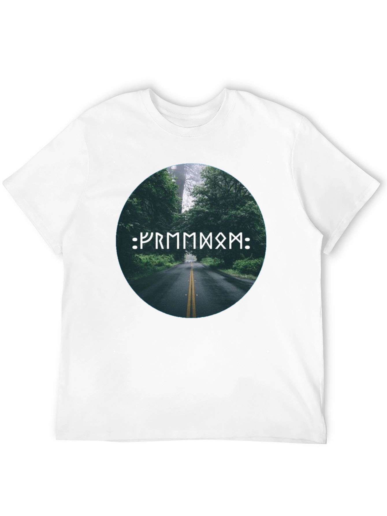 Black Nature Road Rune Black T-Shirt view 12