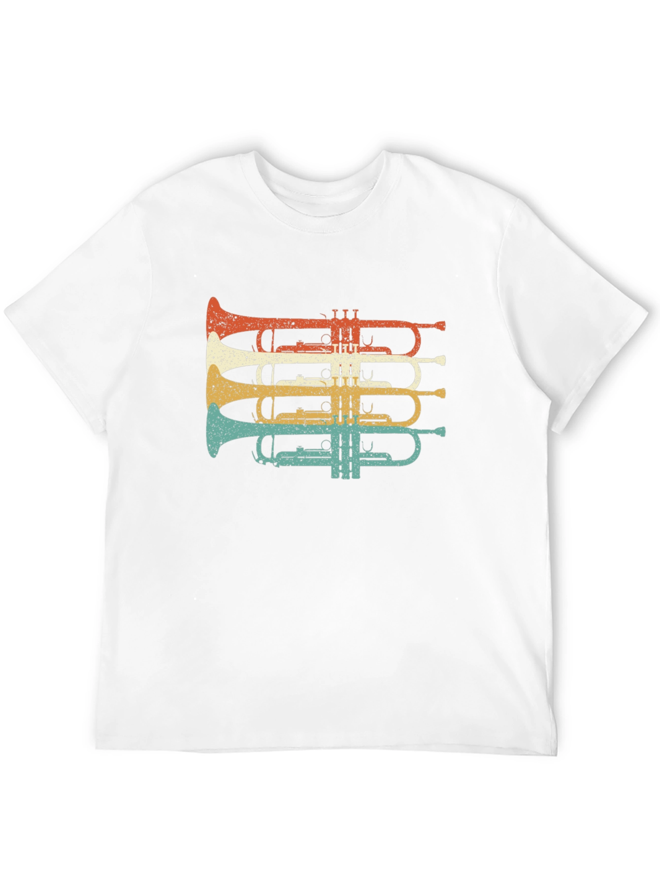 Black Retro Trumpet T-Shirt - Musical Instrument Tee view 12