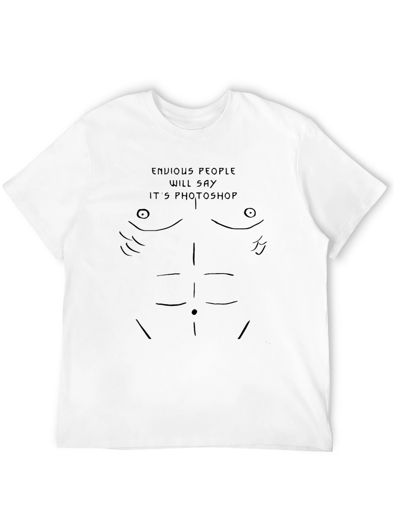 Black Envious People Photoshop Abs Graphic T-Shirt view 12