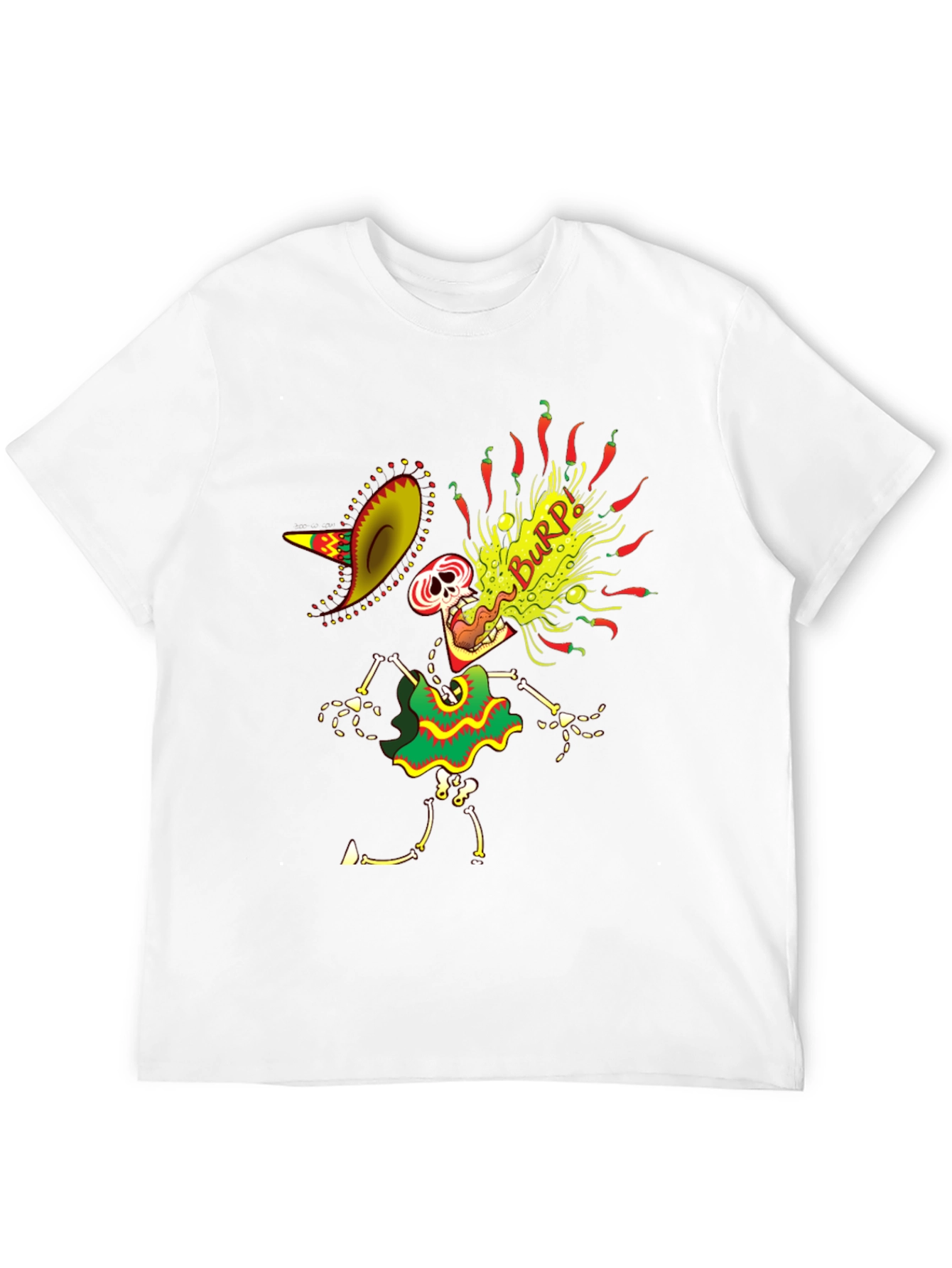 Black Spicy Burp Skeleton Graphic Tee view 12