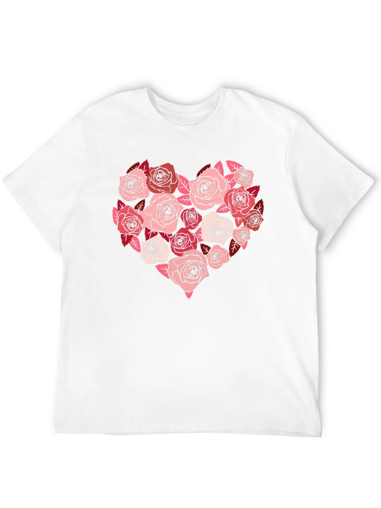 Black Floral Heart Graphic Tee - Black Casual T-Shirt view 12