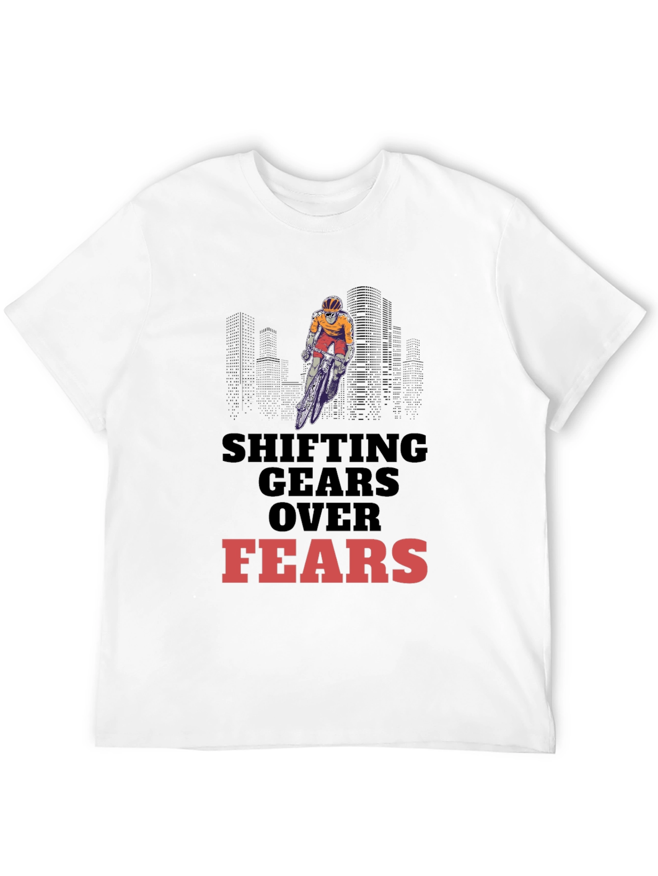 Black Shifting Gears Over Fears Graphic Tee - Sporty Black T-Shirt view 12