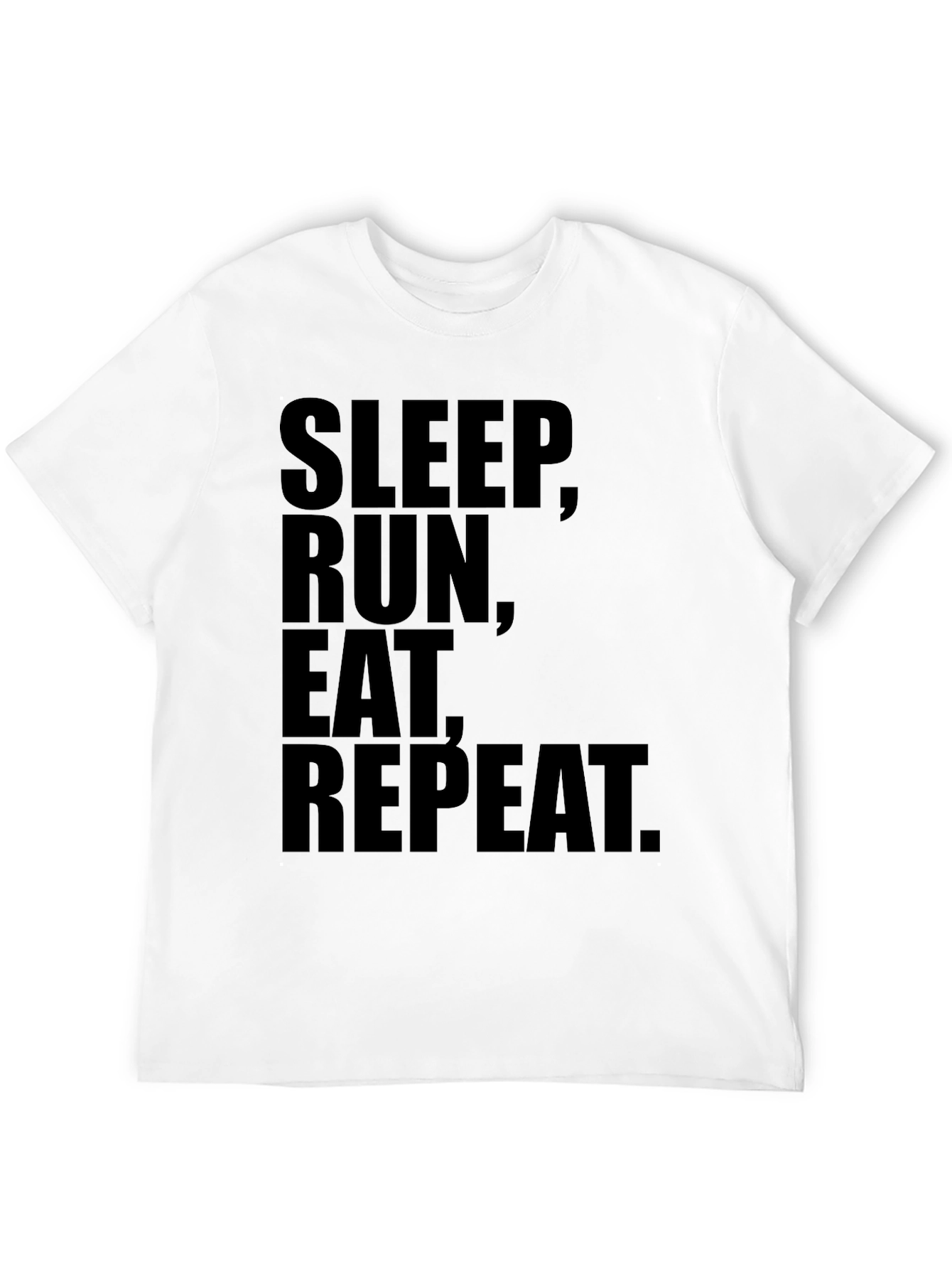 Black Sleep Run Eat Repeat Black T-Shirt - Fitness Lifestyle view 12