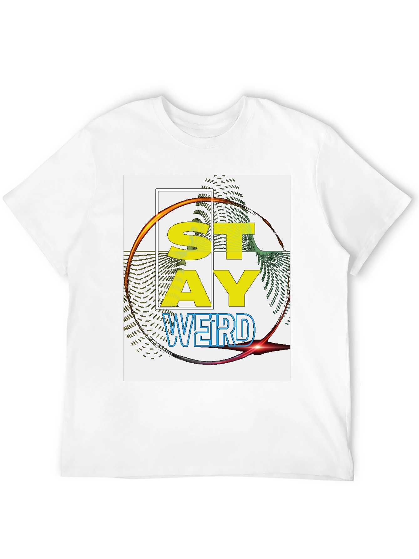Black Stay Weird Graphic Print T-Shirt - Black view 12