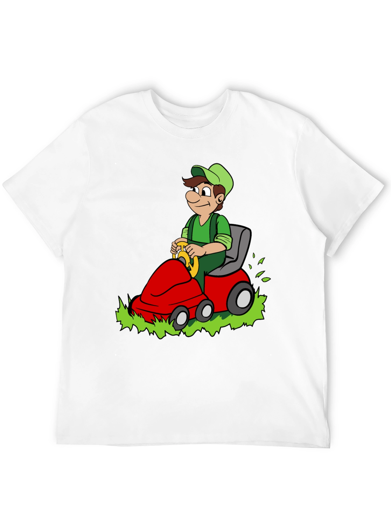 Black Luigi Riding Lawnmower Graphic T-Shirt view 12