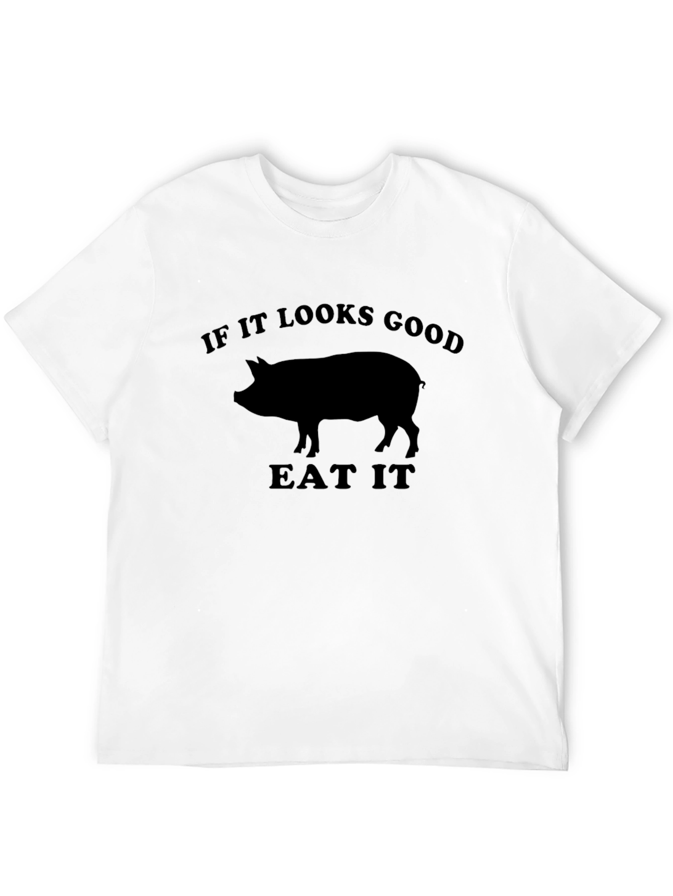 Black Funny Pig Graphic Tee - If It Looks Good Eat It view 12