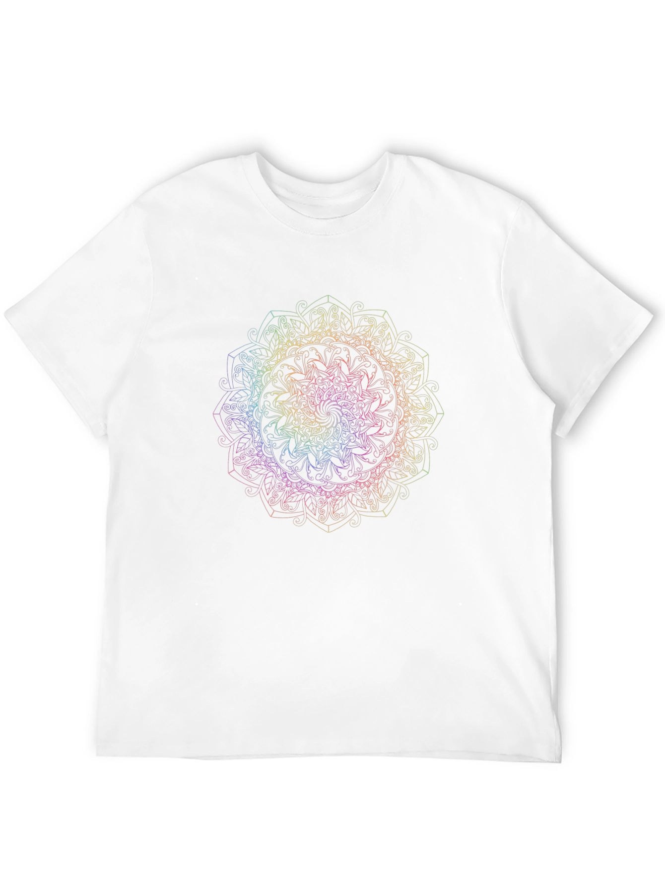 Black Rainbow Mandala Graphic Black T-Shirt view 12