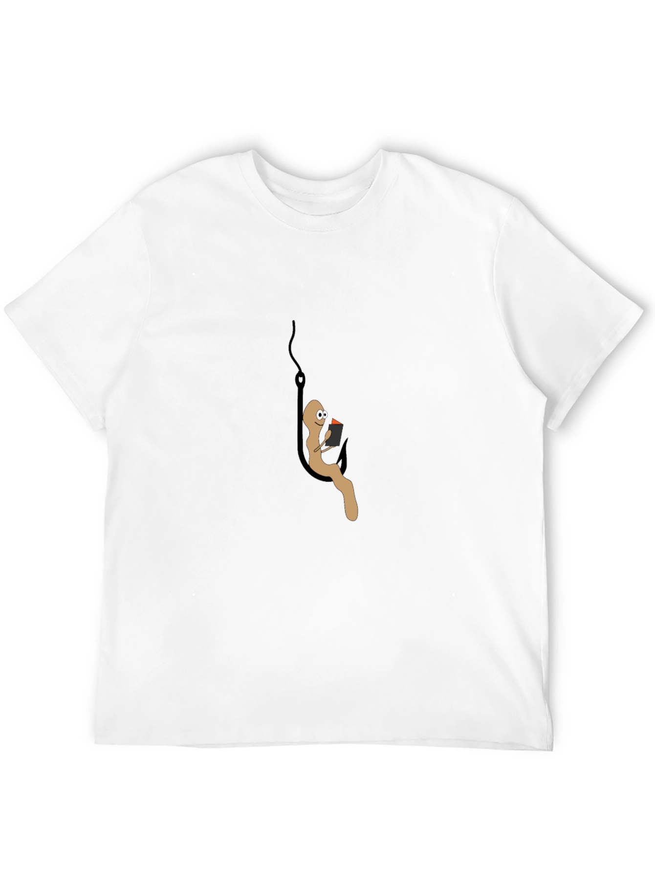 Black Funny Worm on a Hook T-Shirt - Bait Humor view 12