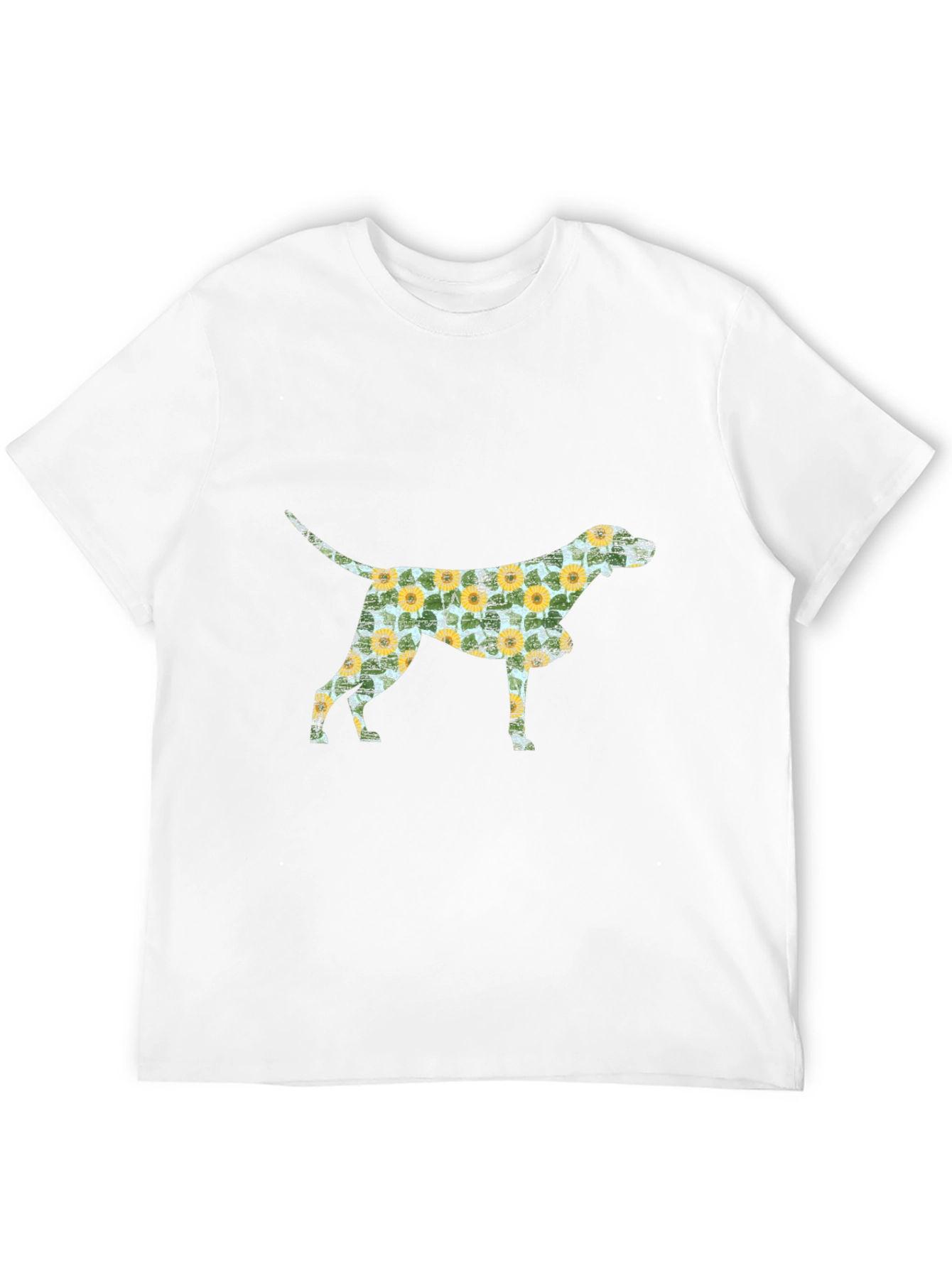 Black Floral Dog Silhouette Black T-Shirt view 12