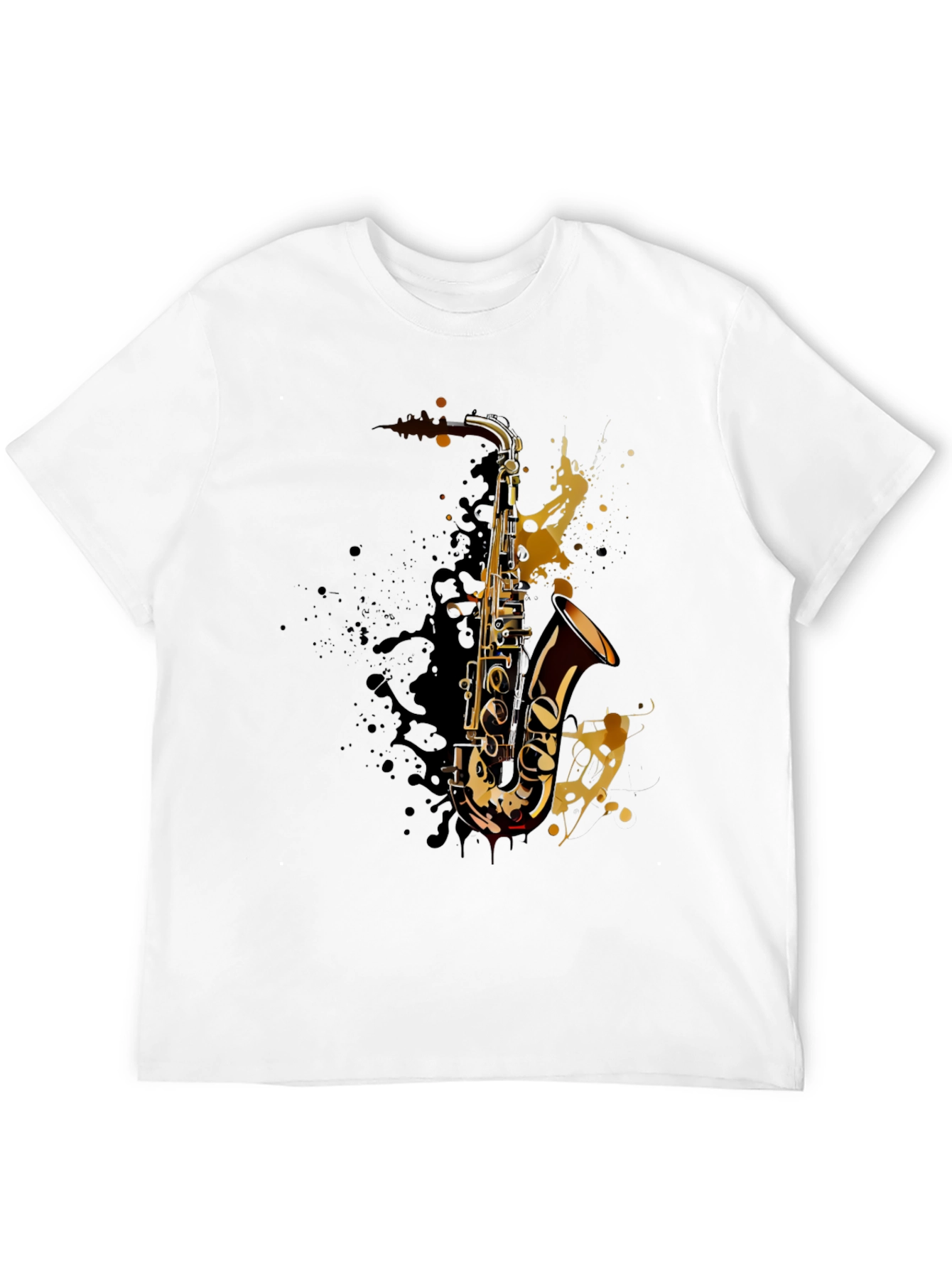 Black Saxophone Splash Graphic T-Shirt - Music Lover Tee view 12