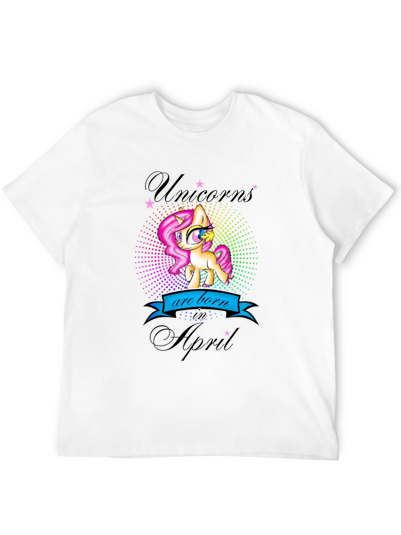 Black Unicorns Born in April Black T-Shirt view 12