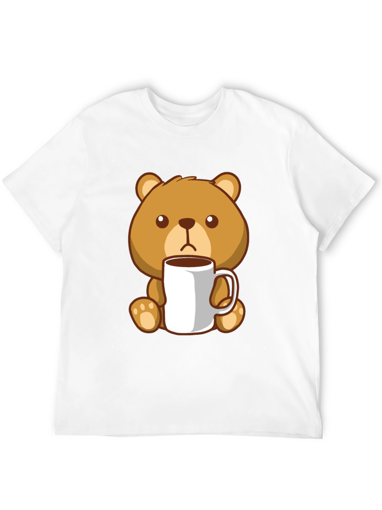 Black Cute Bear Coffee Lover Black T-Shirt view 12