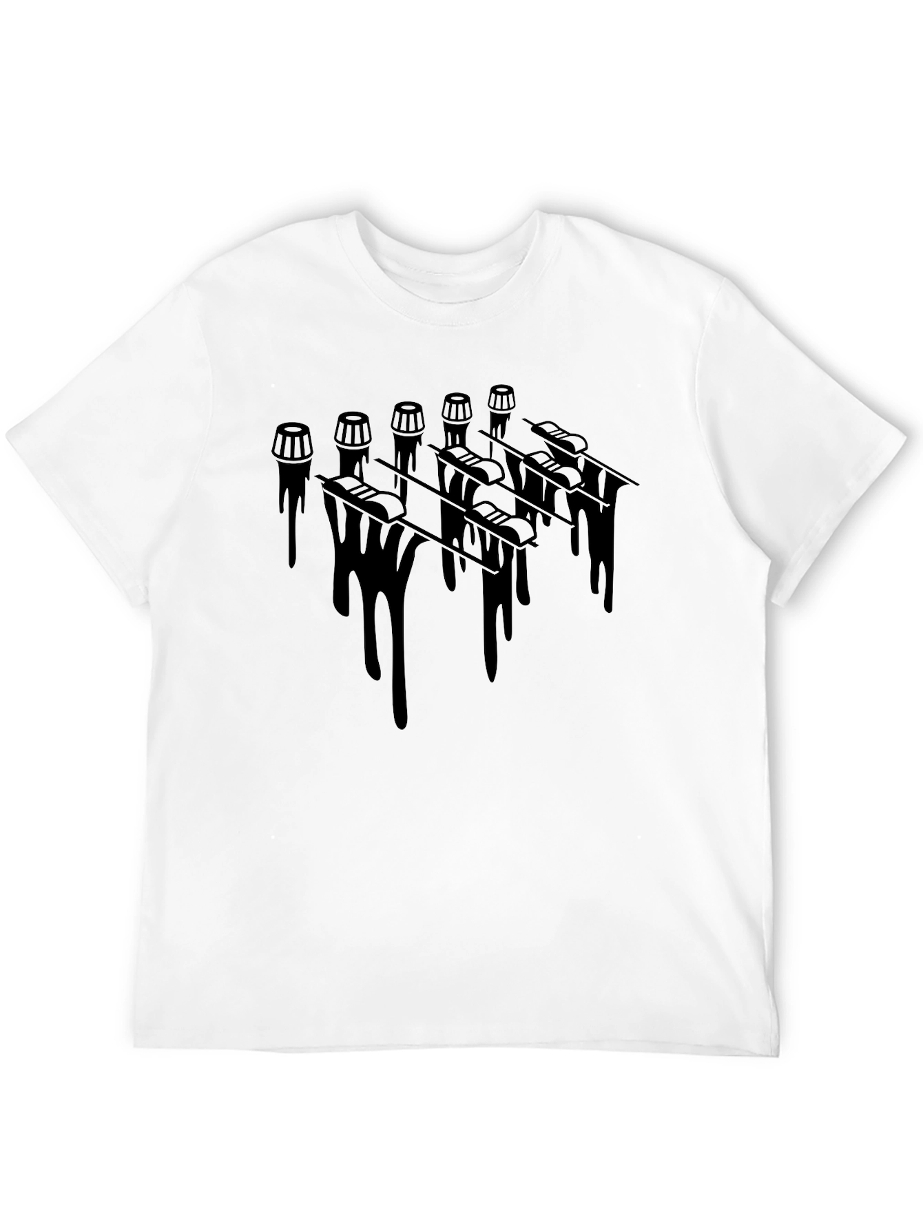 Black Dripping Valves Graphic Tee - Black Cotton Comfort view 12