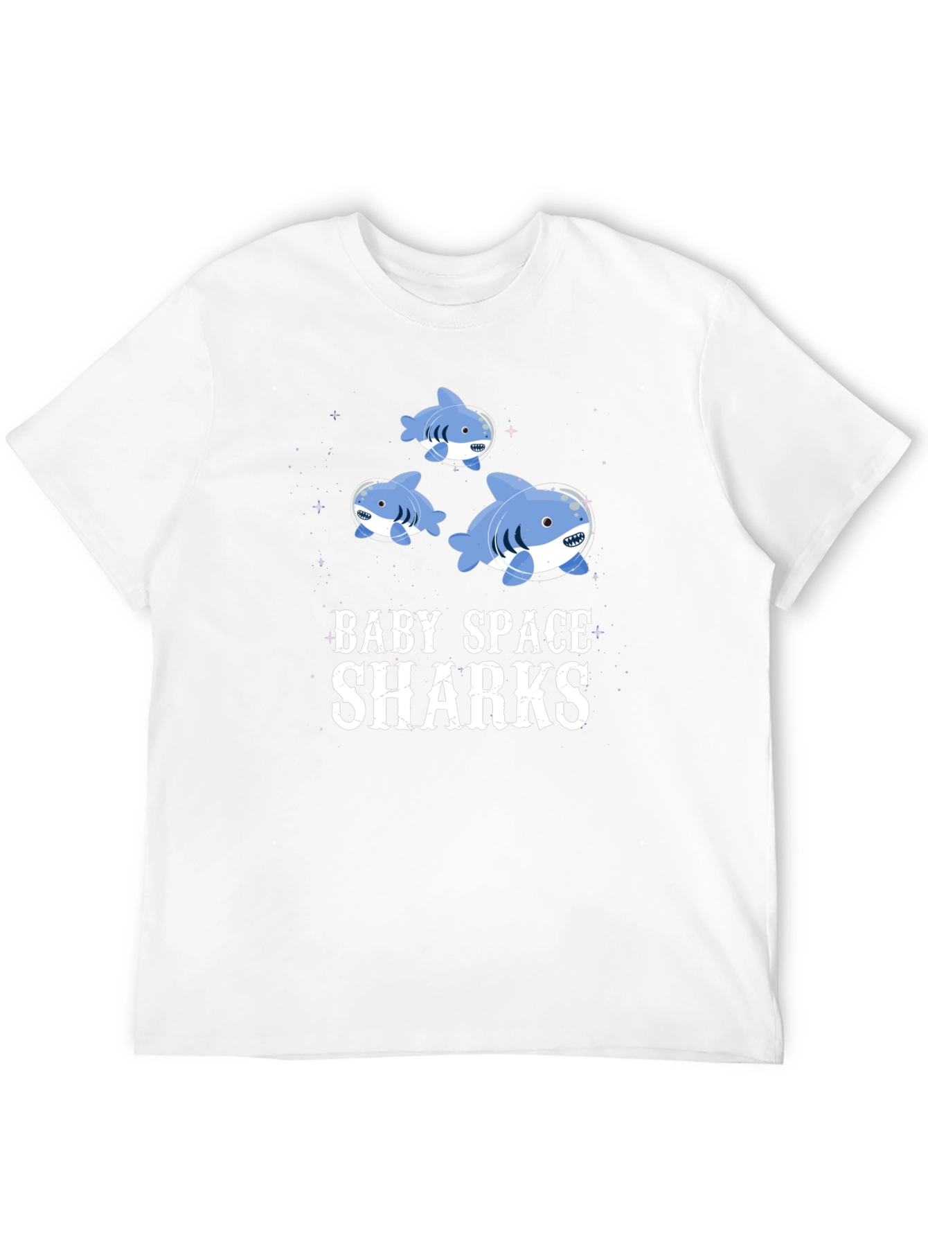 Black Baby Space Sharks Graphic T-Shirt view 12