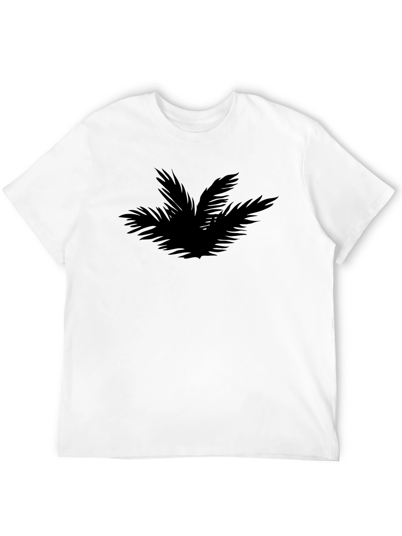 Black Stylish Black Palm Print T-Shirt for Men view 12