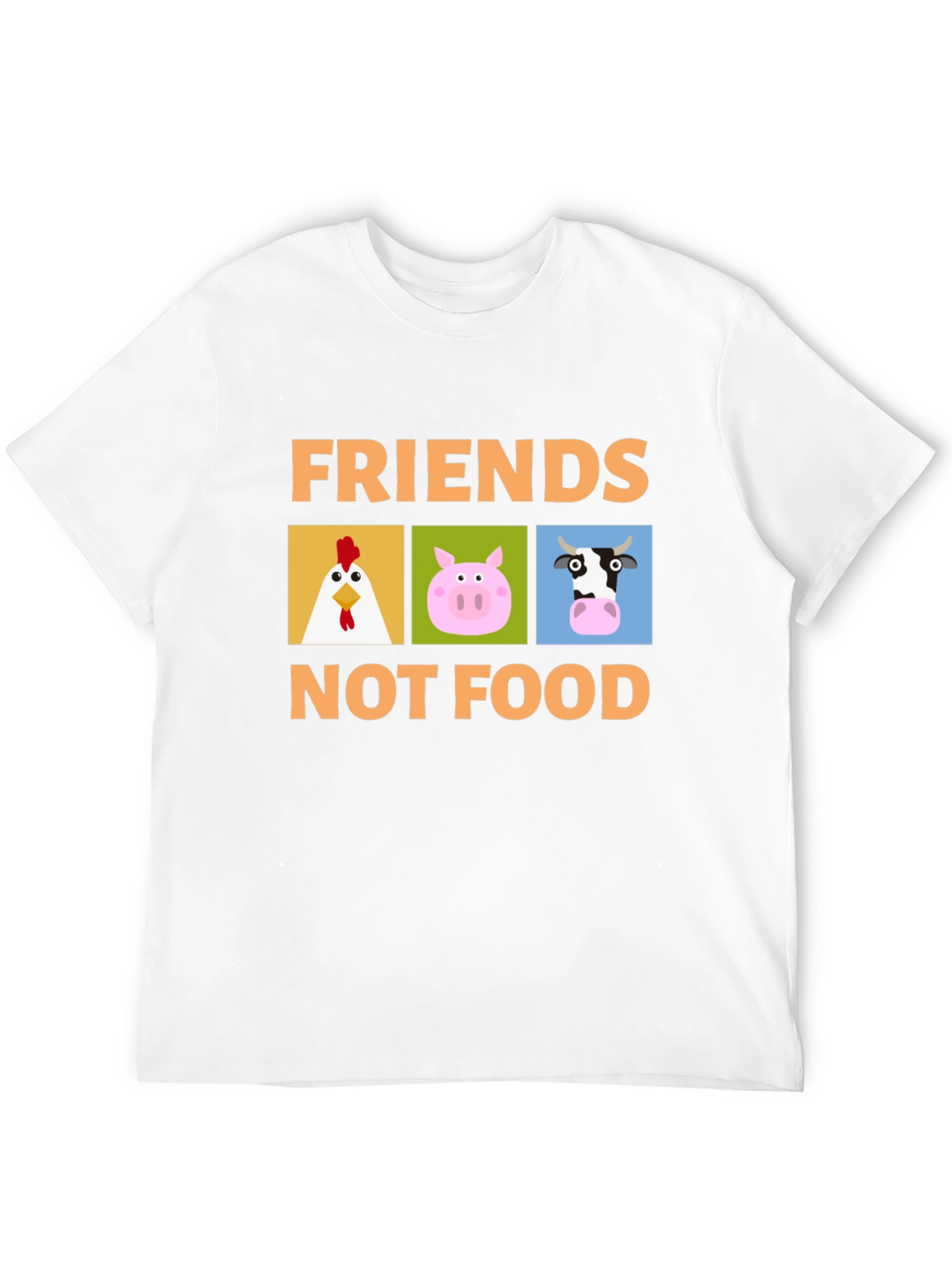 Black Friends Not Food T-Shirt Vegan Animal Lover Tee view 12