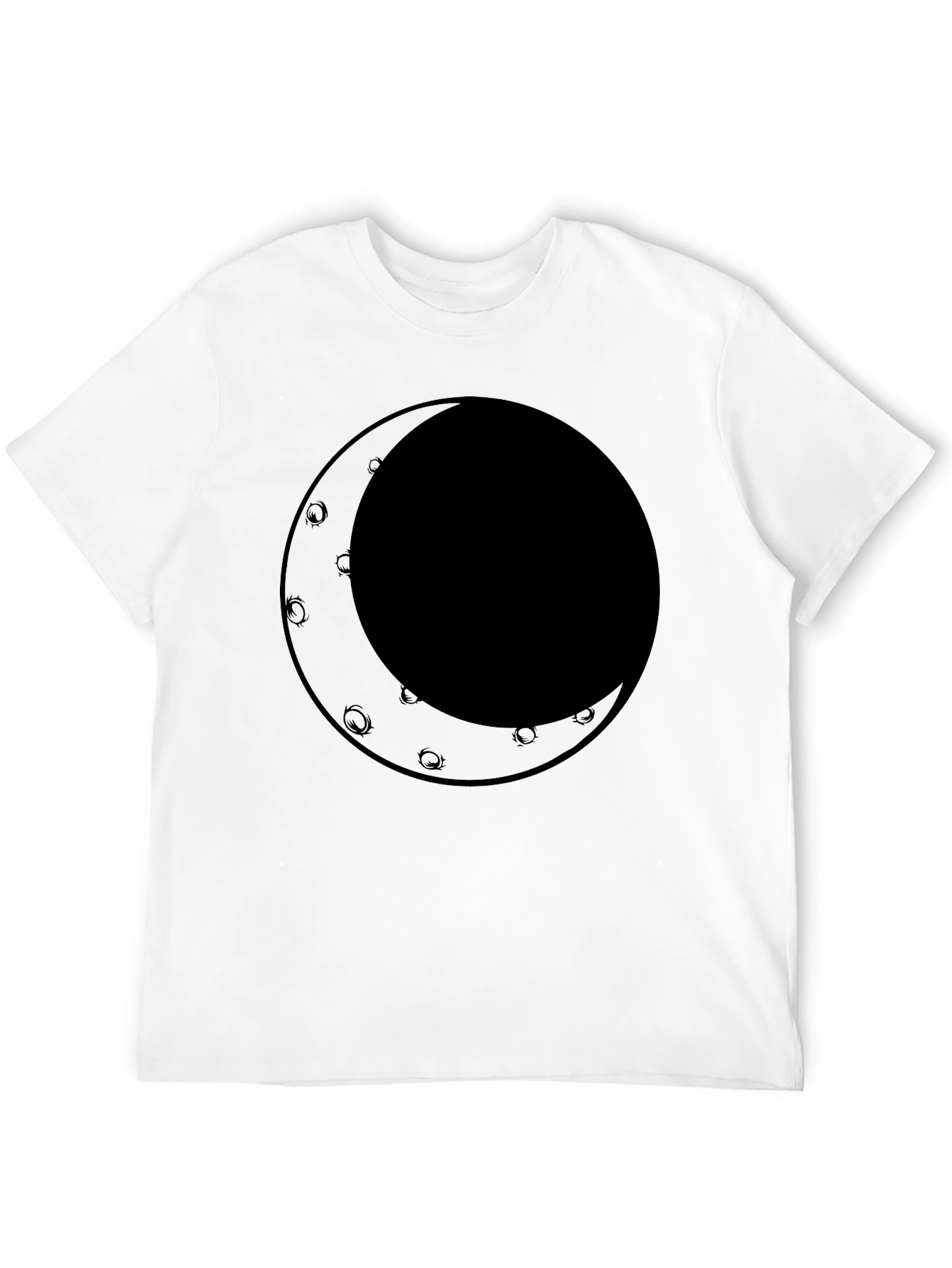 Black Crescent Moon Graphic Tee - Black Cotton Comfort view 12