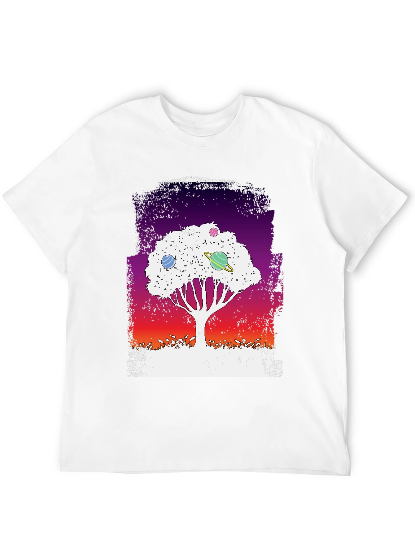 Black Galaxy Tree Graphic Tee - Black Unisex T-Shirt view 12
