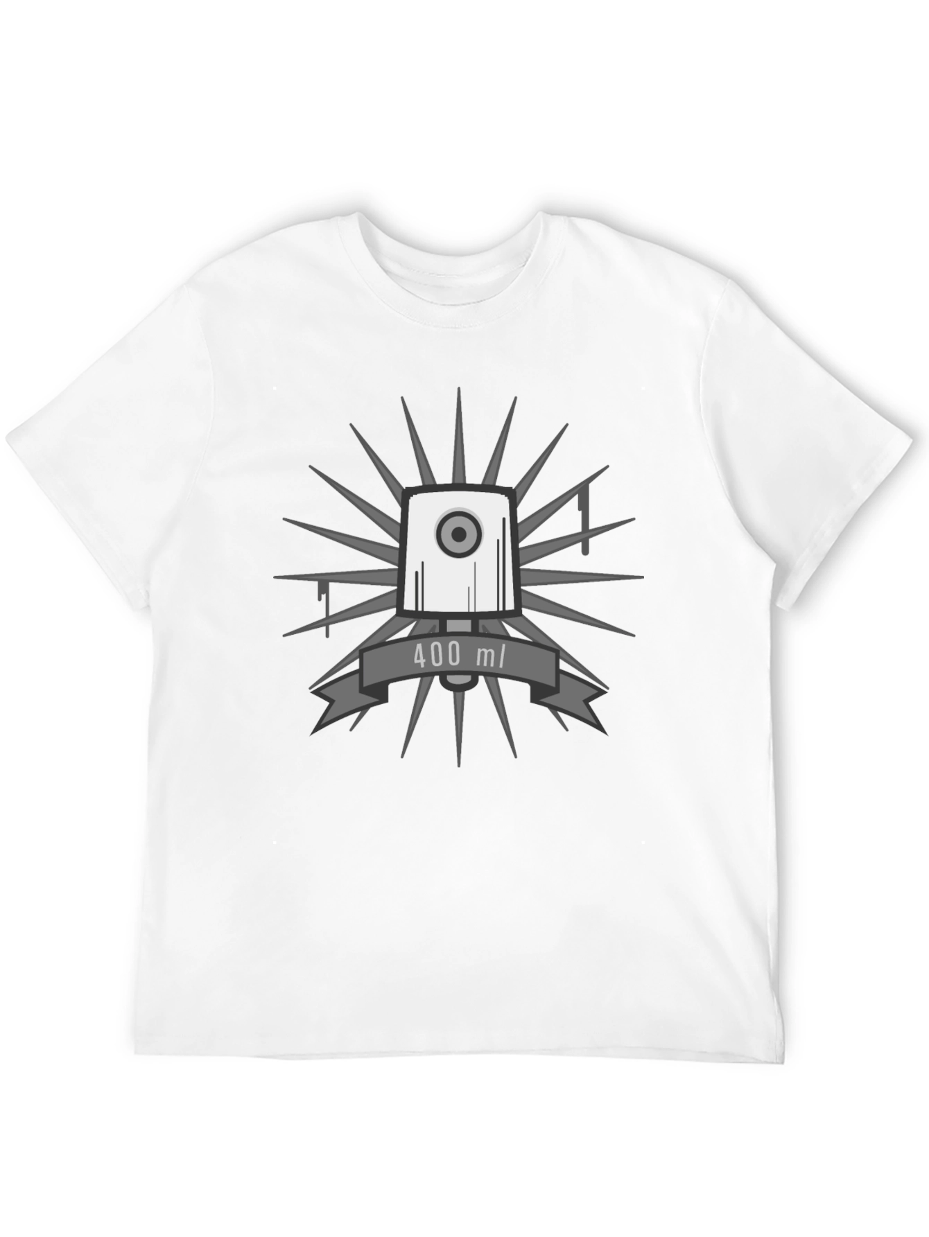 Black Black T-Shirt with Graffiti Spray Cap Design view 12