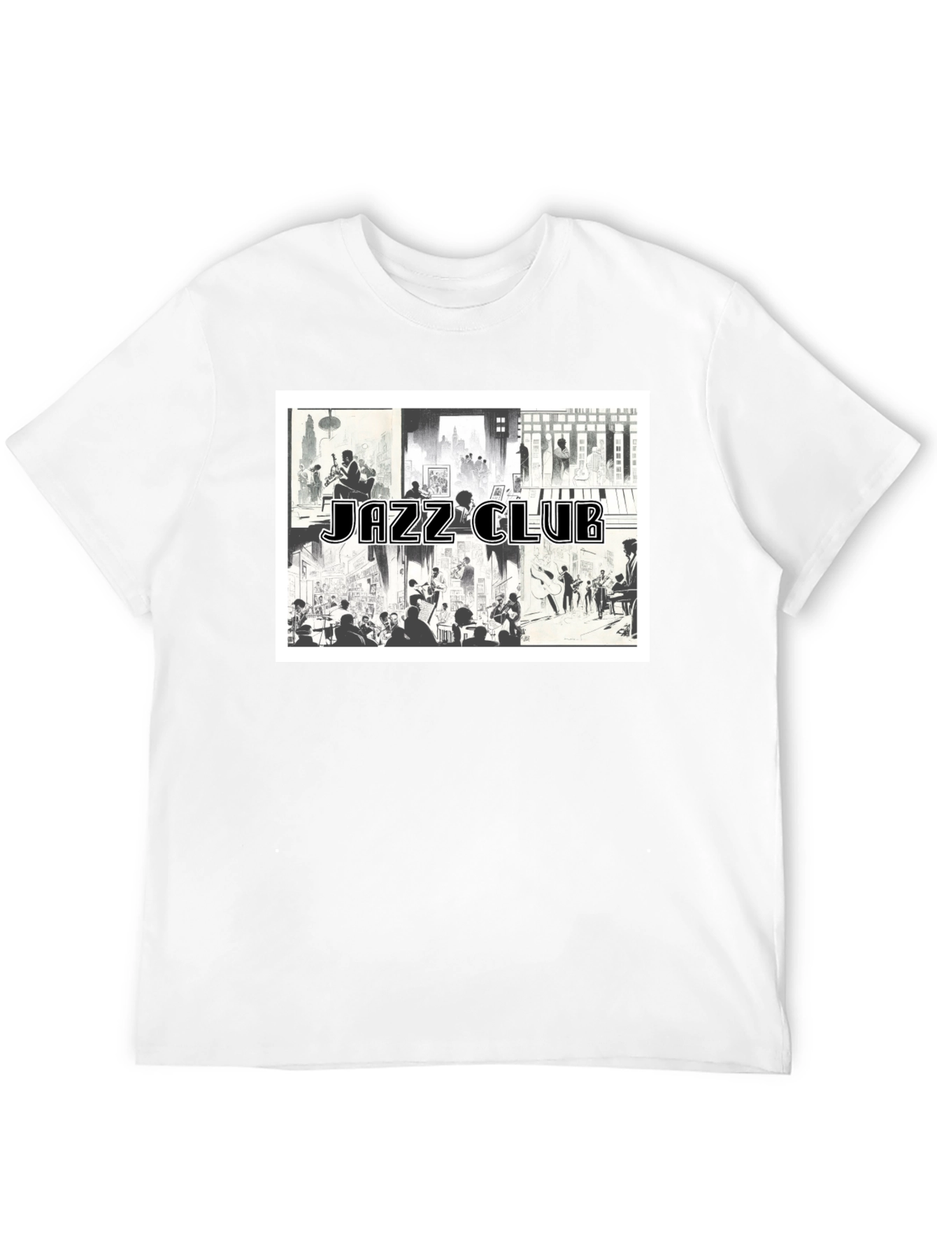 Black Jazz Club Graphic Tee - Black Cotton Blend view 12