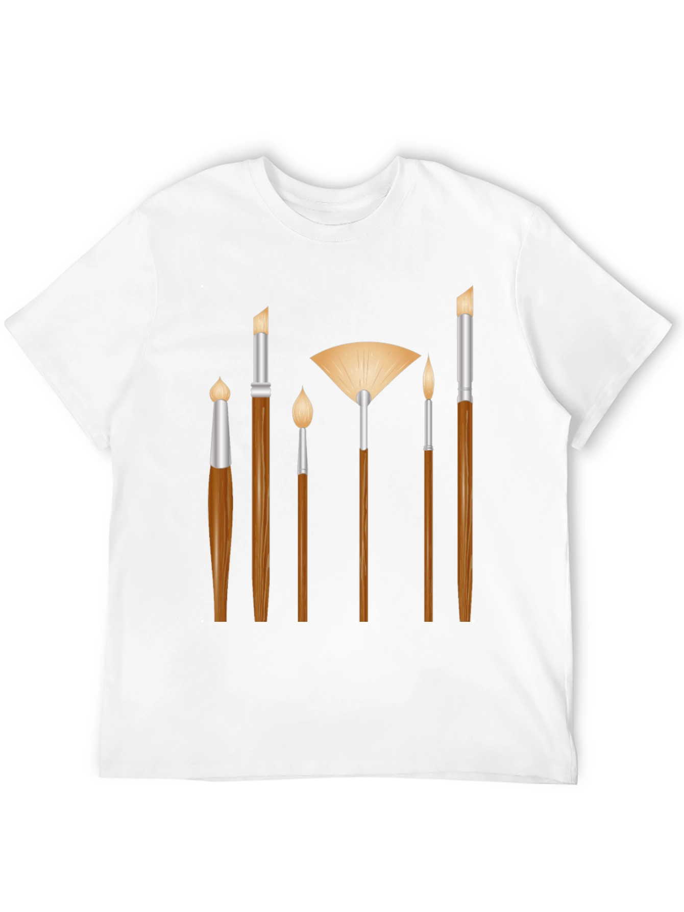 Black Artist Paint Brush Graphic Tee - Black Unisex T-Shirt view 12